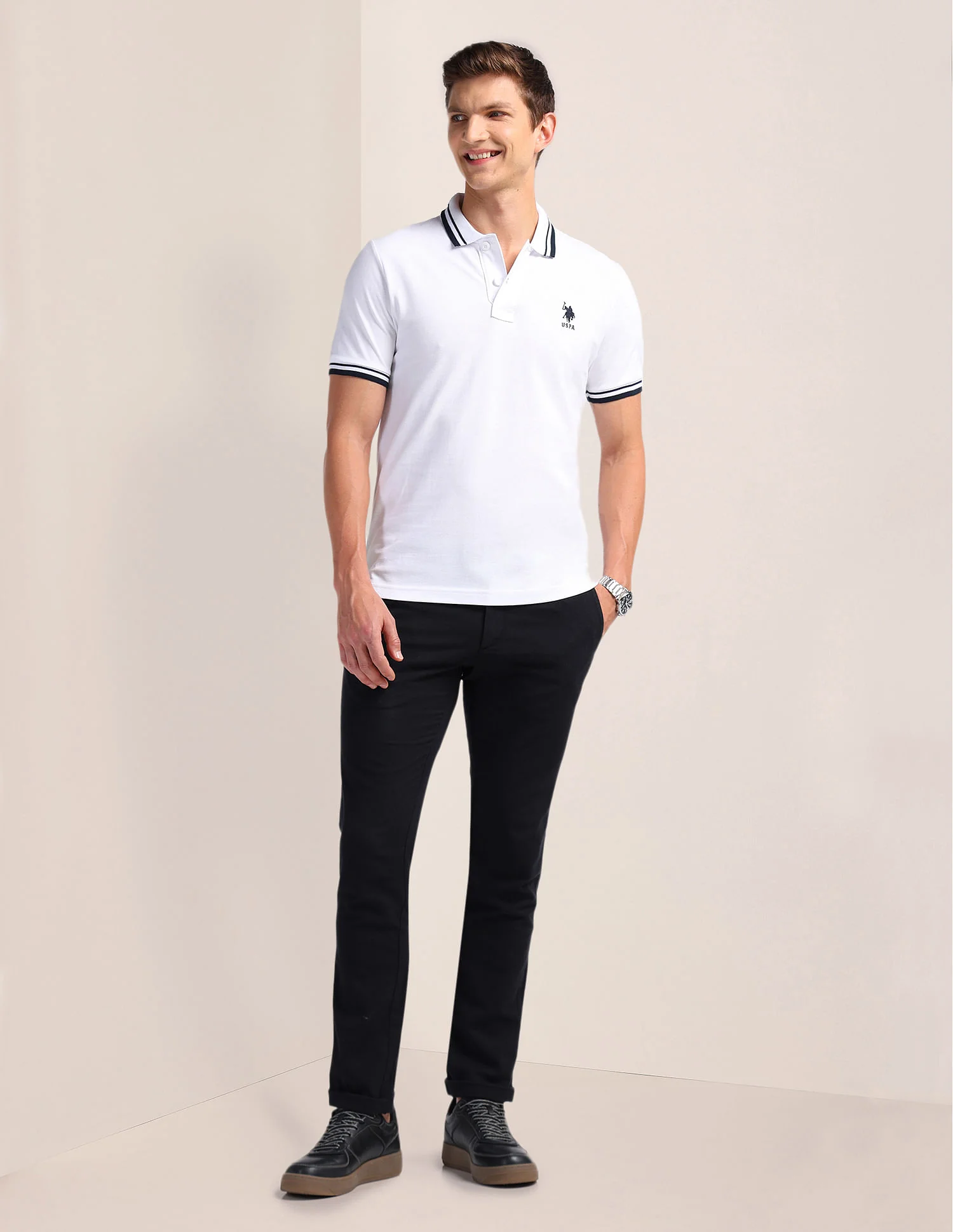 Solid Slim Fit Polo Shirt - Image 3