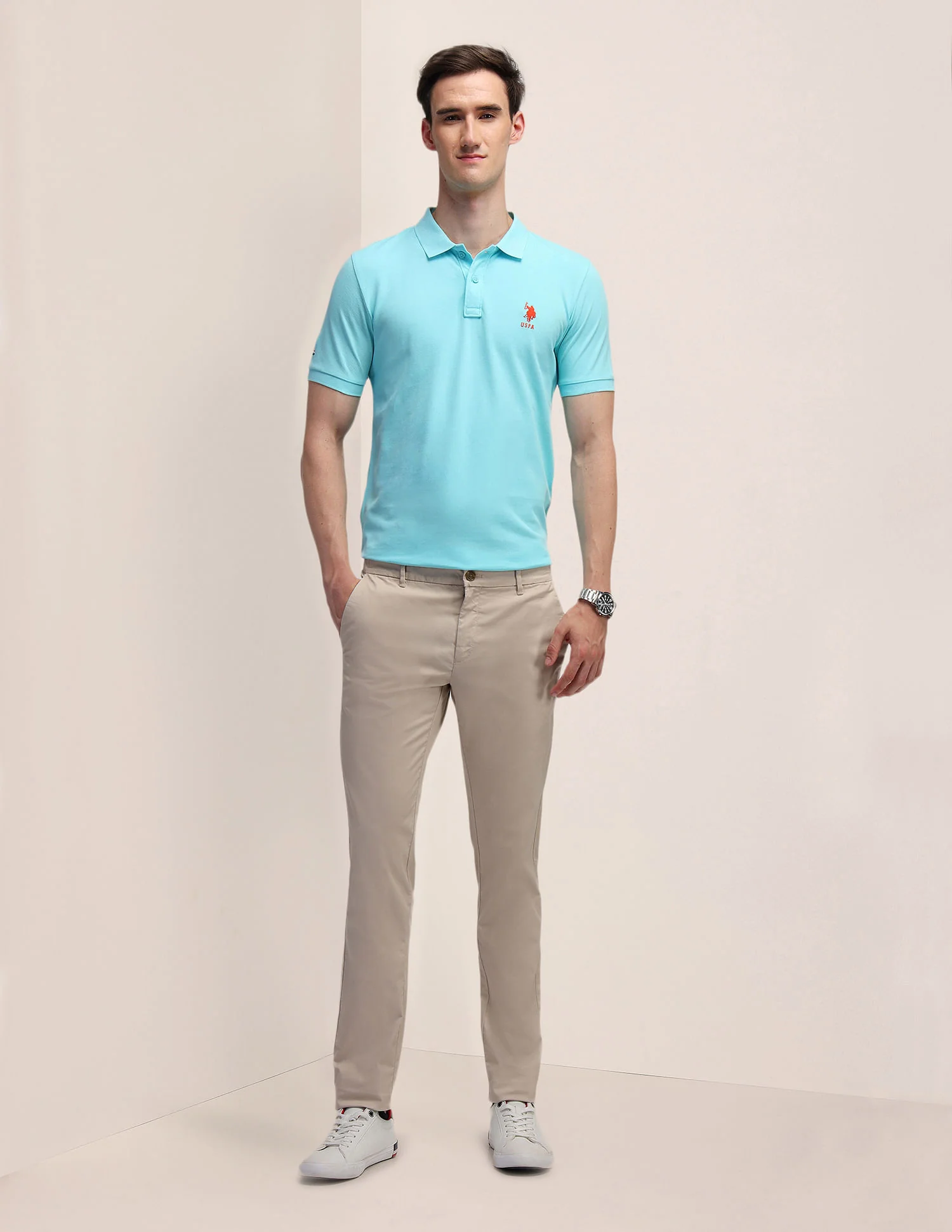 Solid Slim Fit Polo Shirt - Image 3