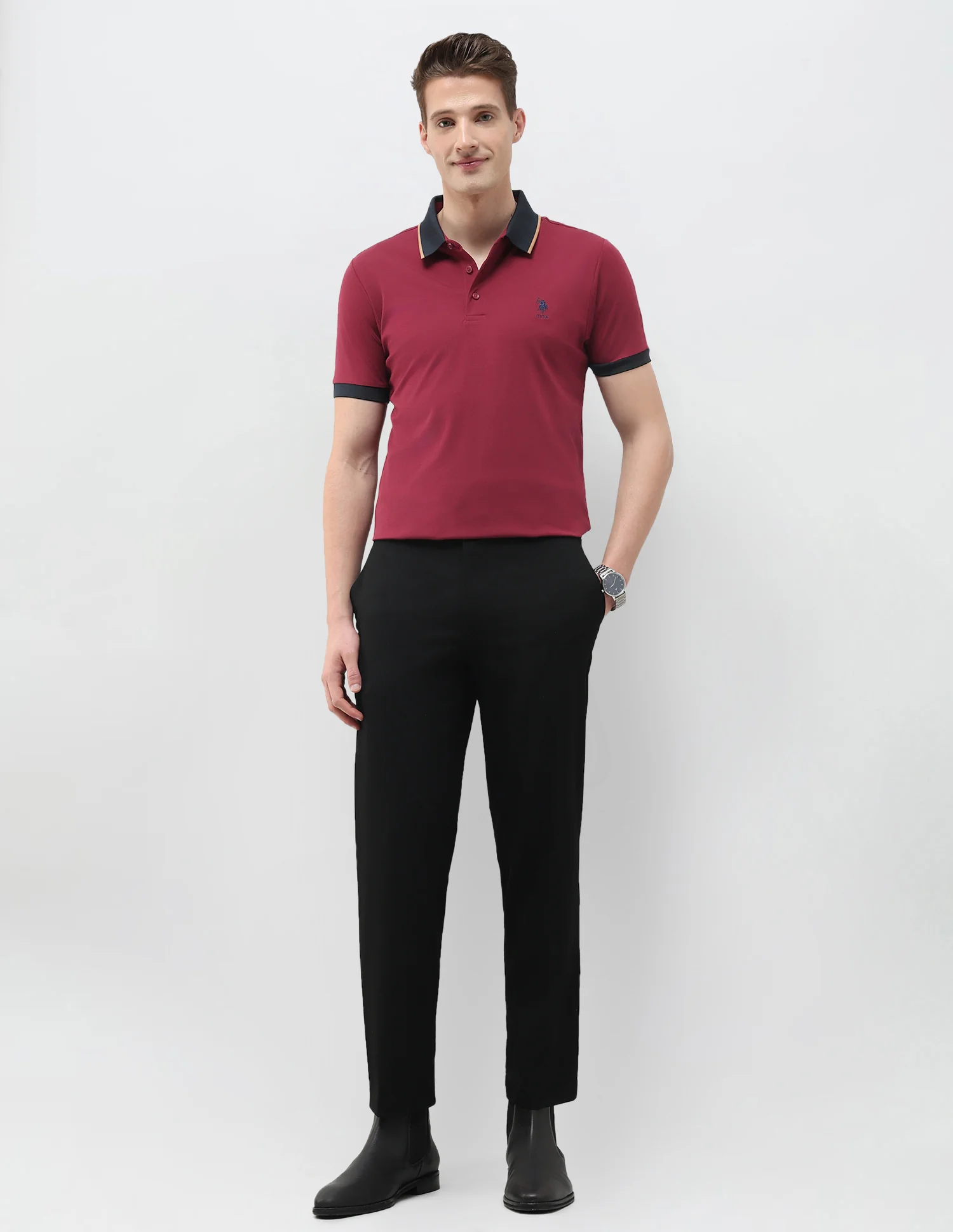 Solid Slim Fit Polo Shirt - Image 3
