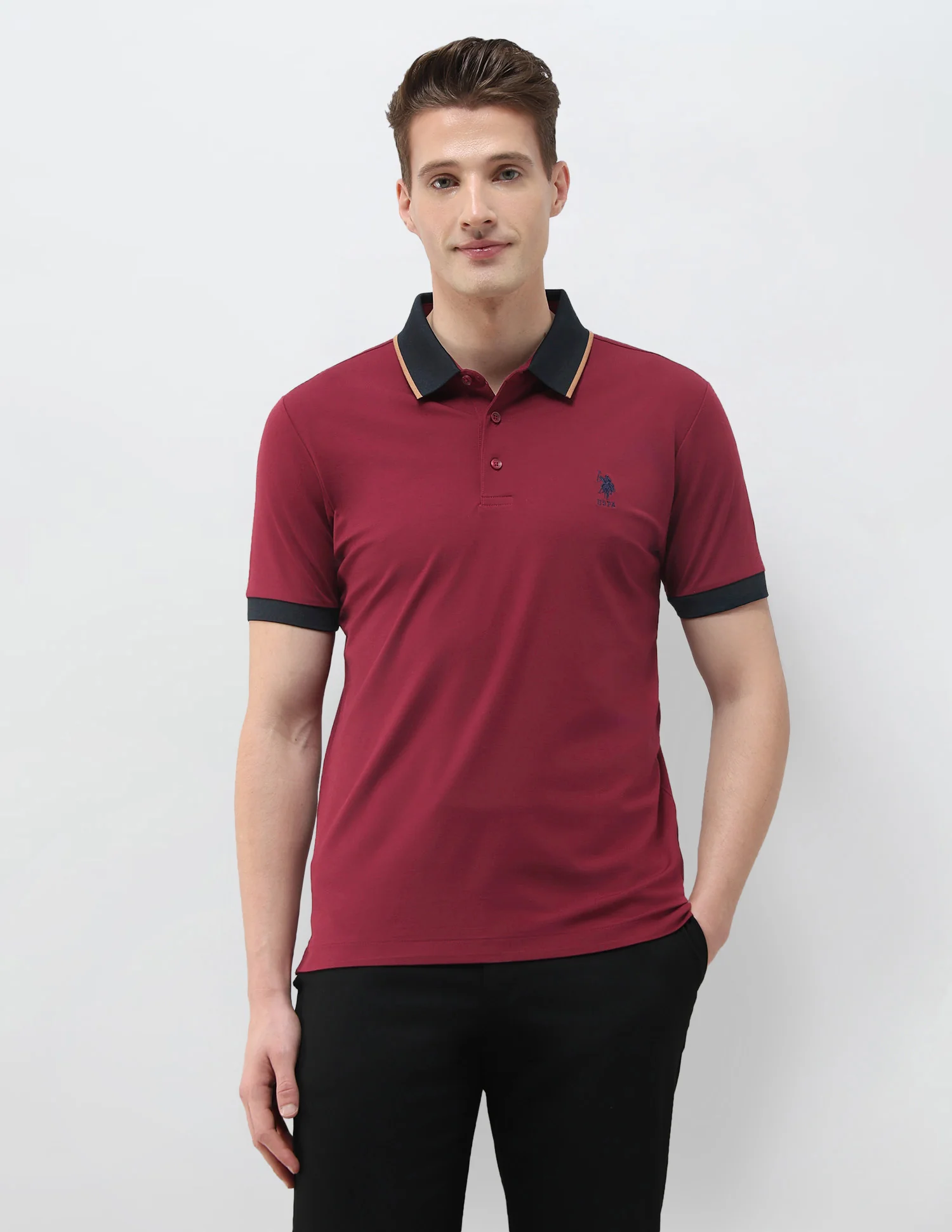 Solid Slim Fit Polo Shirt - Image 6