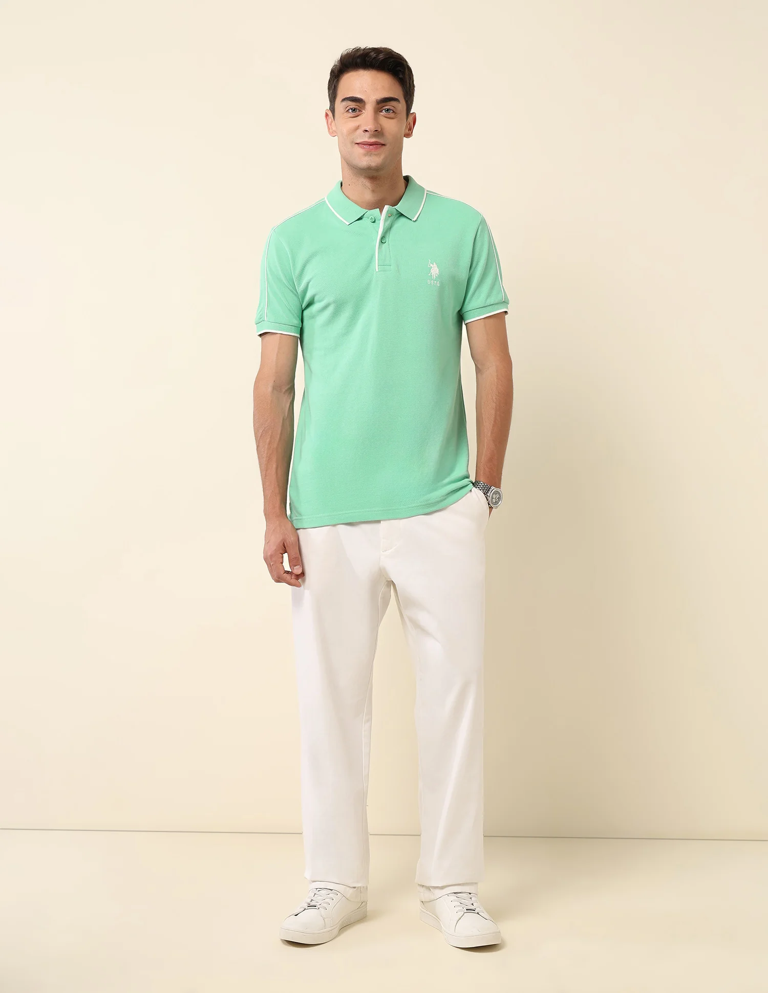 Solid Slim Fit Polo Shirt - Image 3