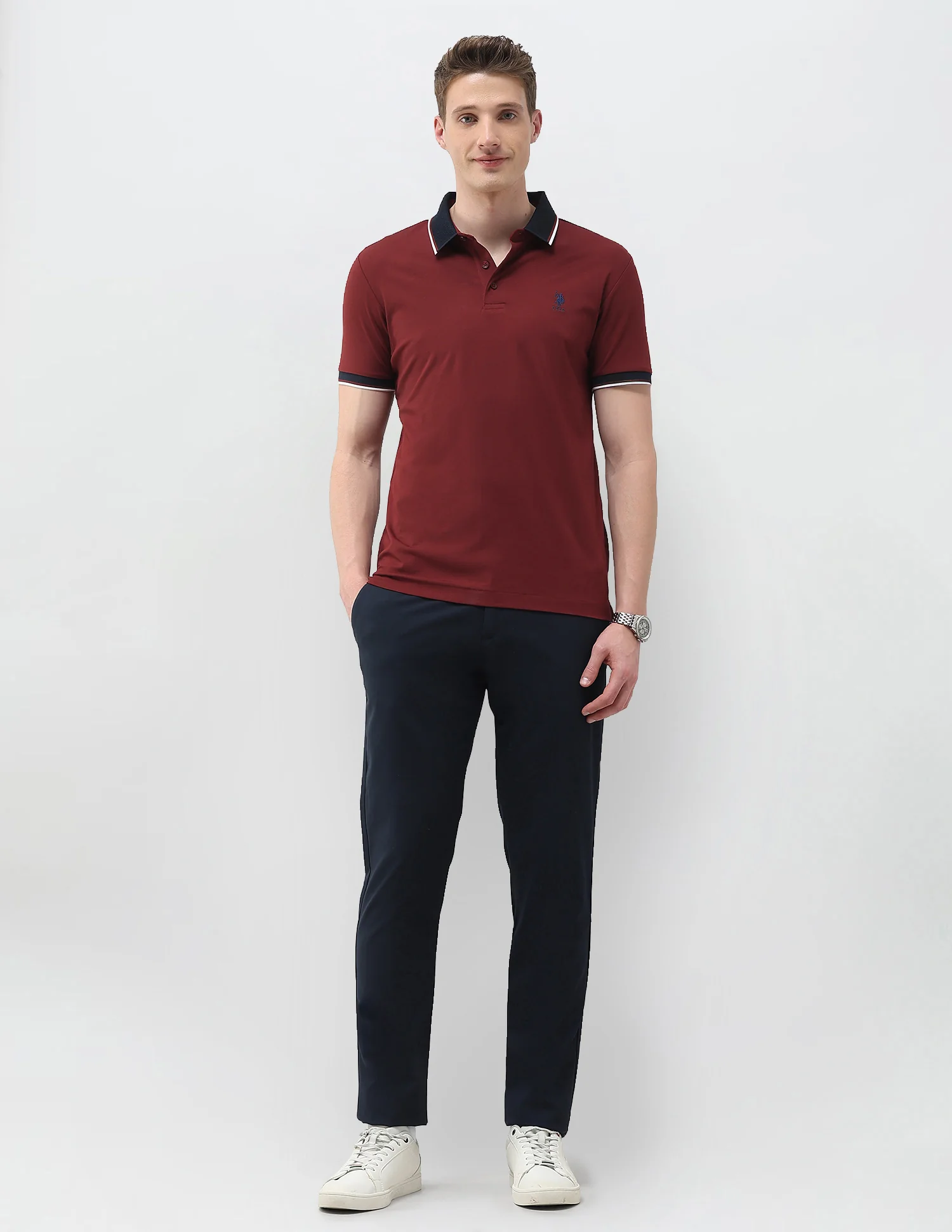 Solid Slim Fit Polo Shirt - Image 3