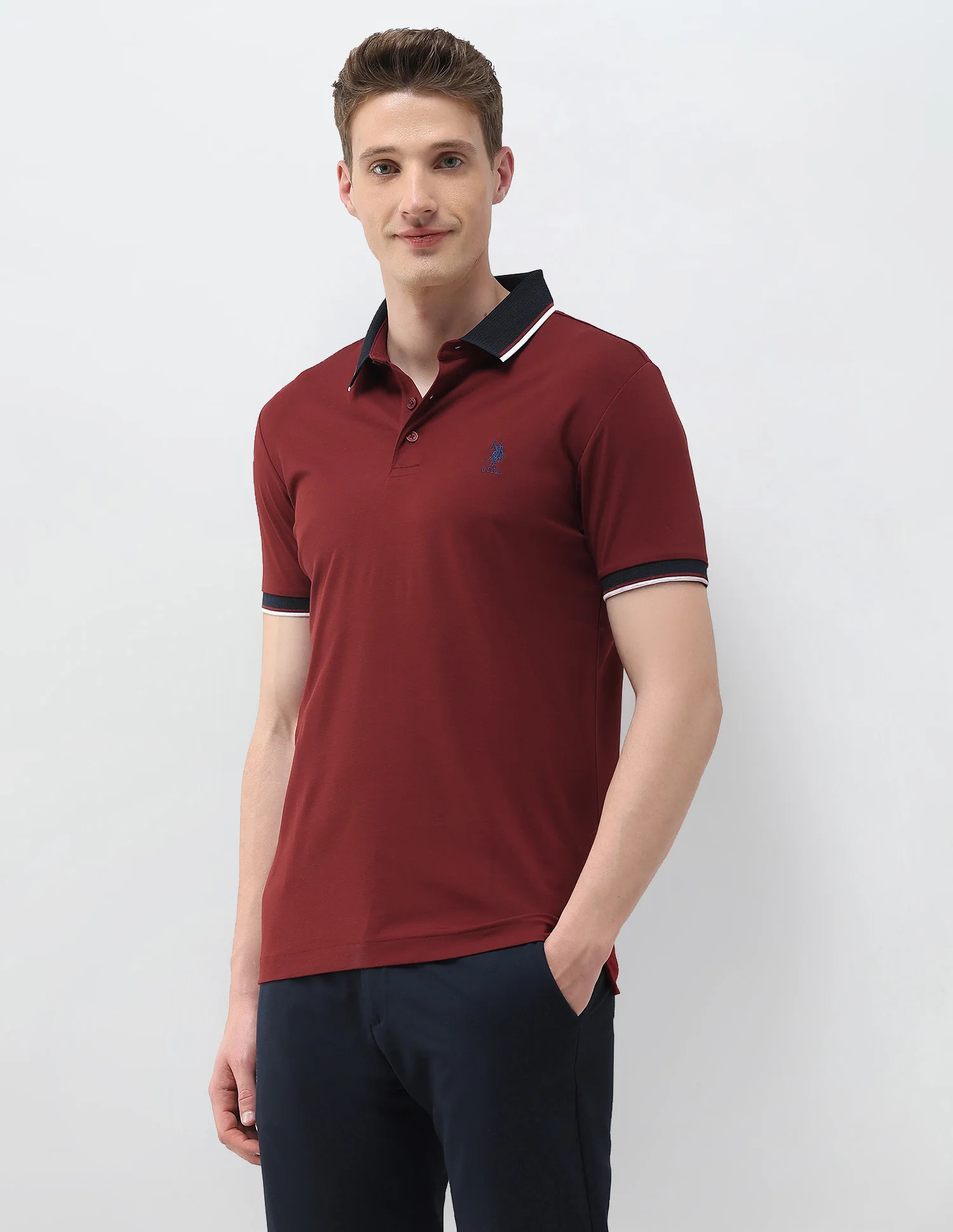 Solid Slim Fit Polo Shirt - Image 4