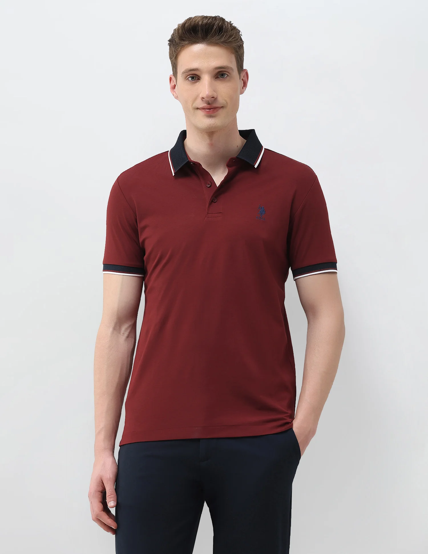 Solid Slim Fit Polo Shirt - Image 6