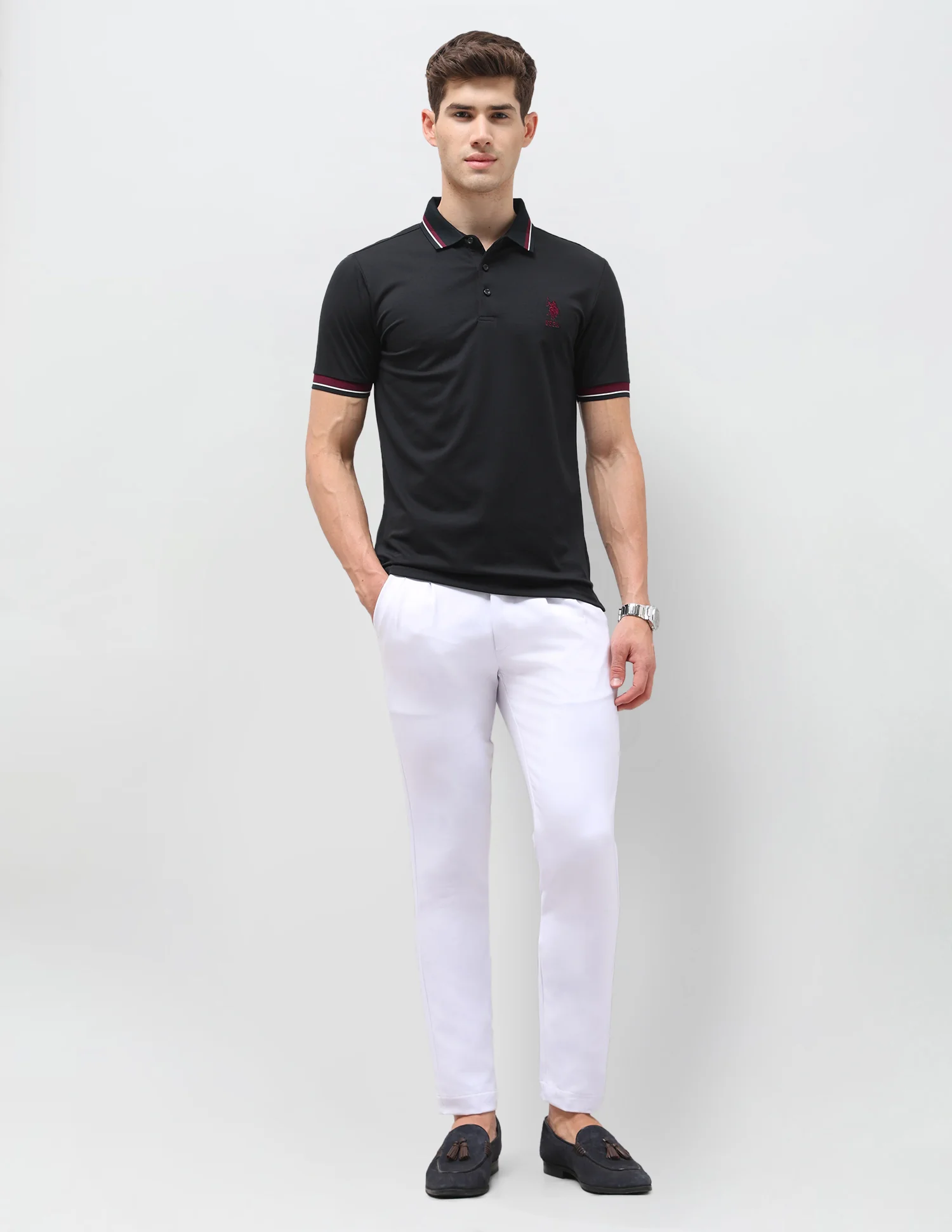 Solid Slim Fit Polo Shirt - Image 3