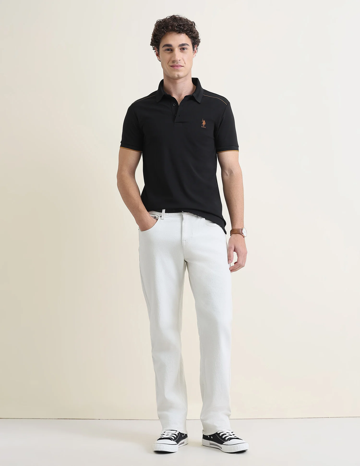 Solid Slim Fit Polo Shirt - Image 3