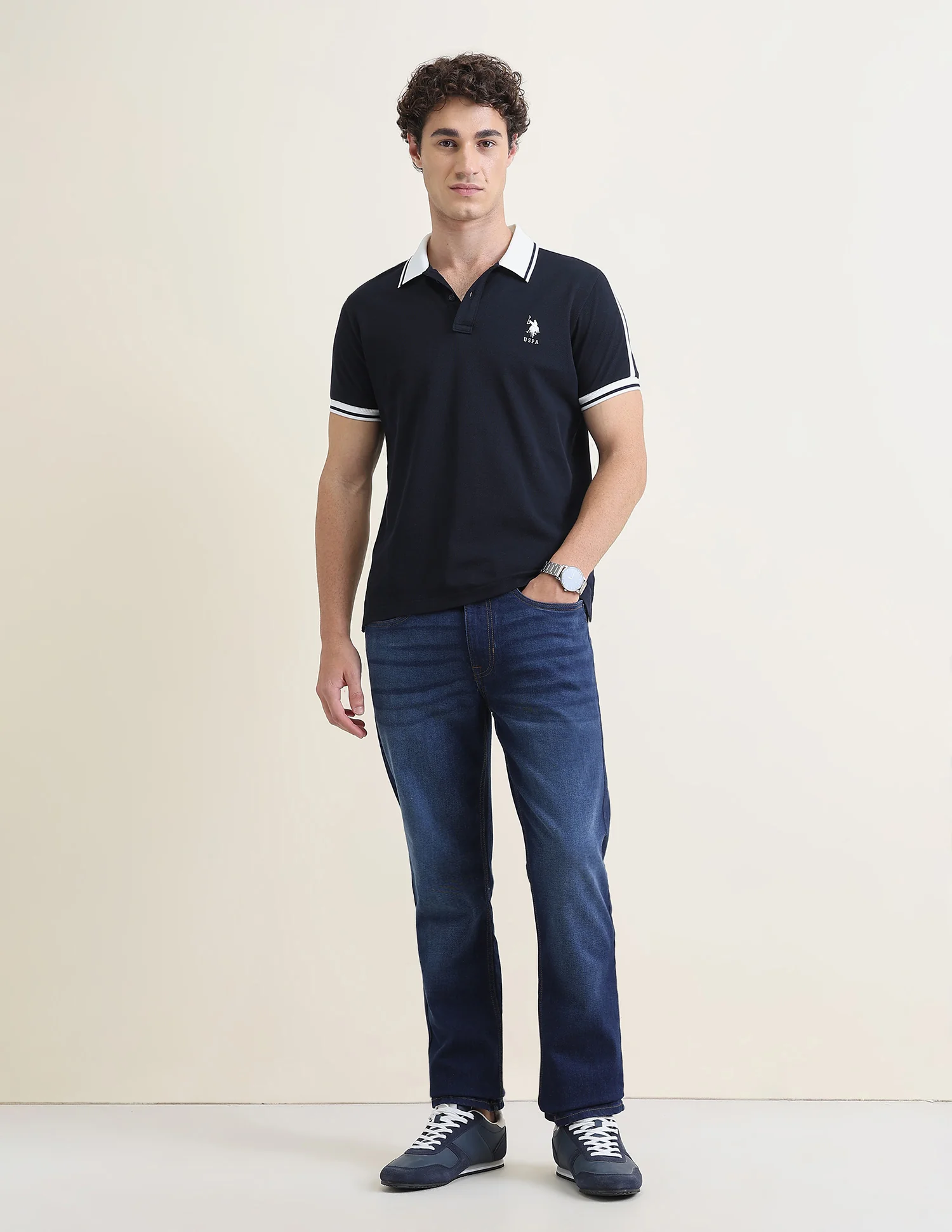 Solid Slim Fit Polo Shirt - Image 3