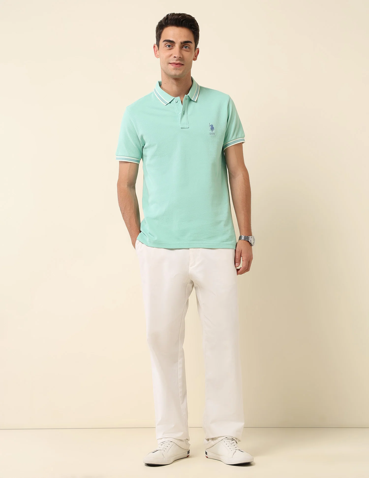 Solid Slim Fit Polo Shirt - Image 3