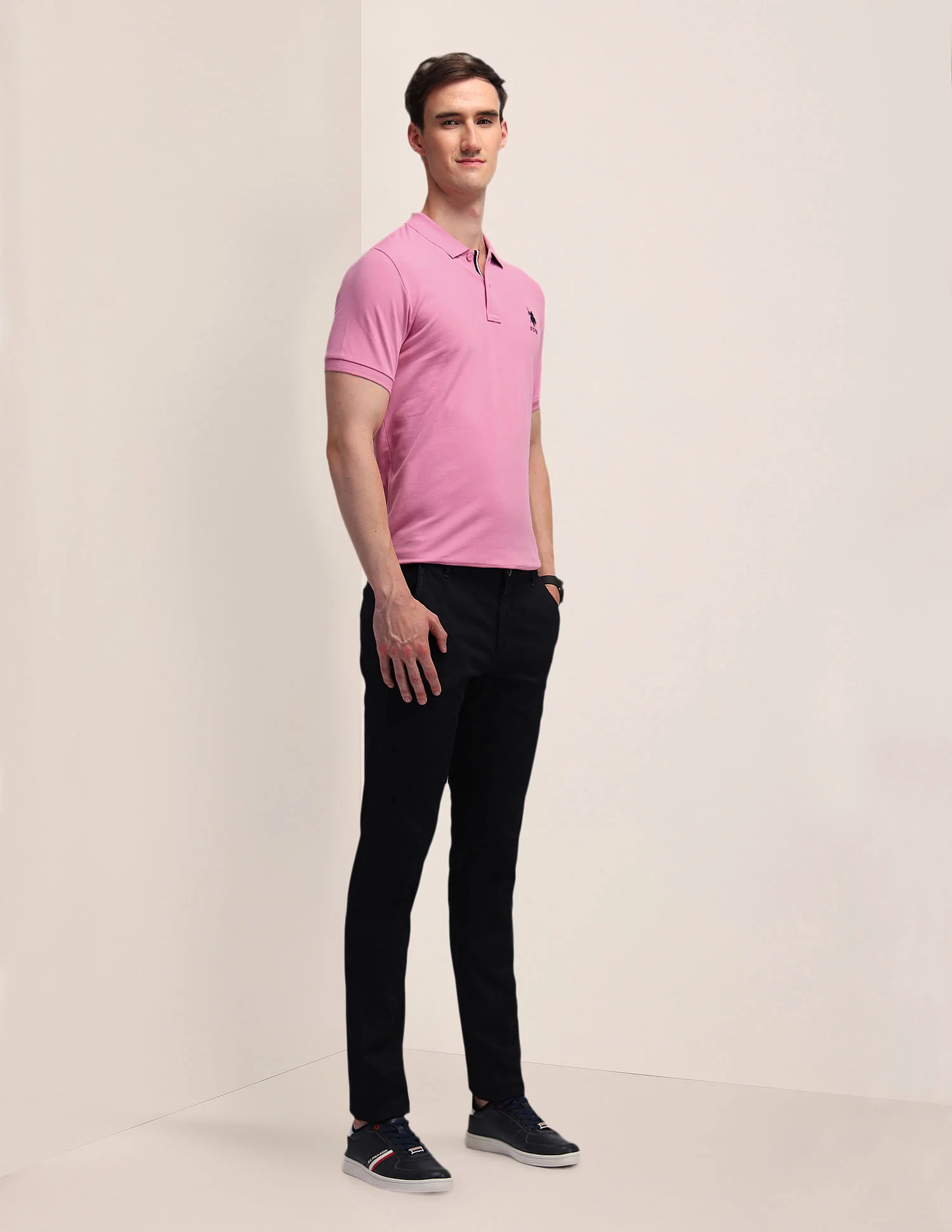 Solid Slim Fit Polo Shirt - Image 3