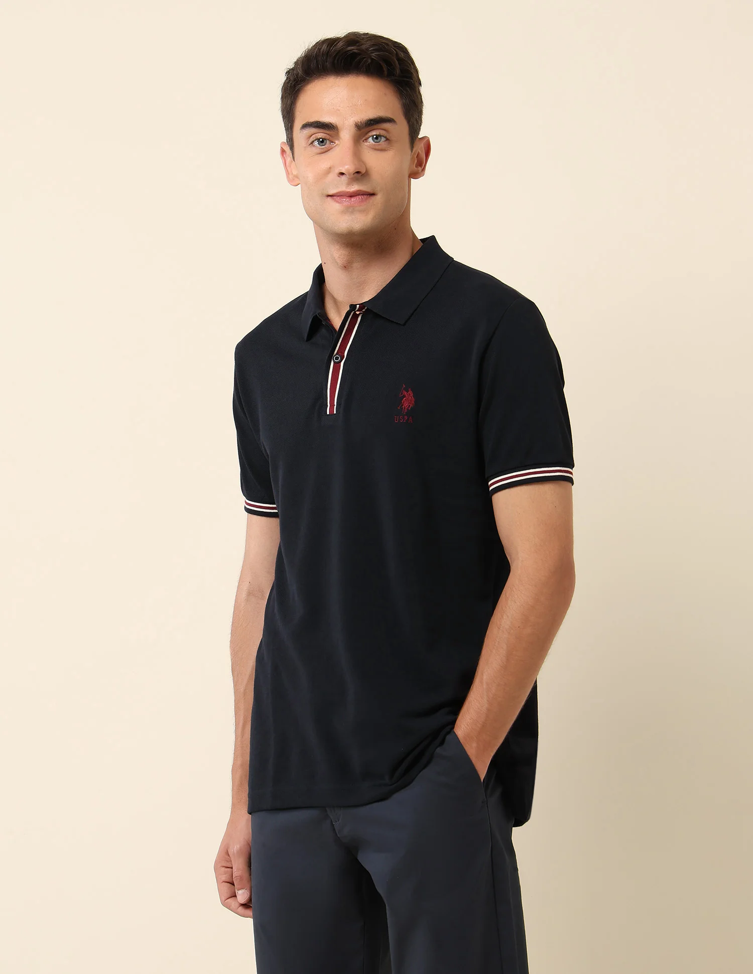 Solid Slim Fit Polo Shirt - Image 4
