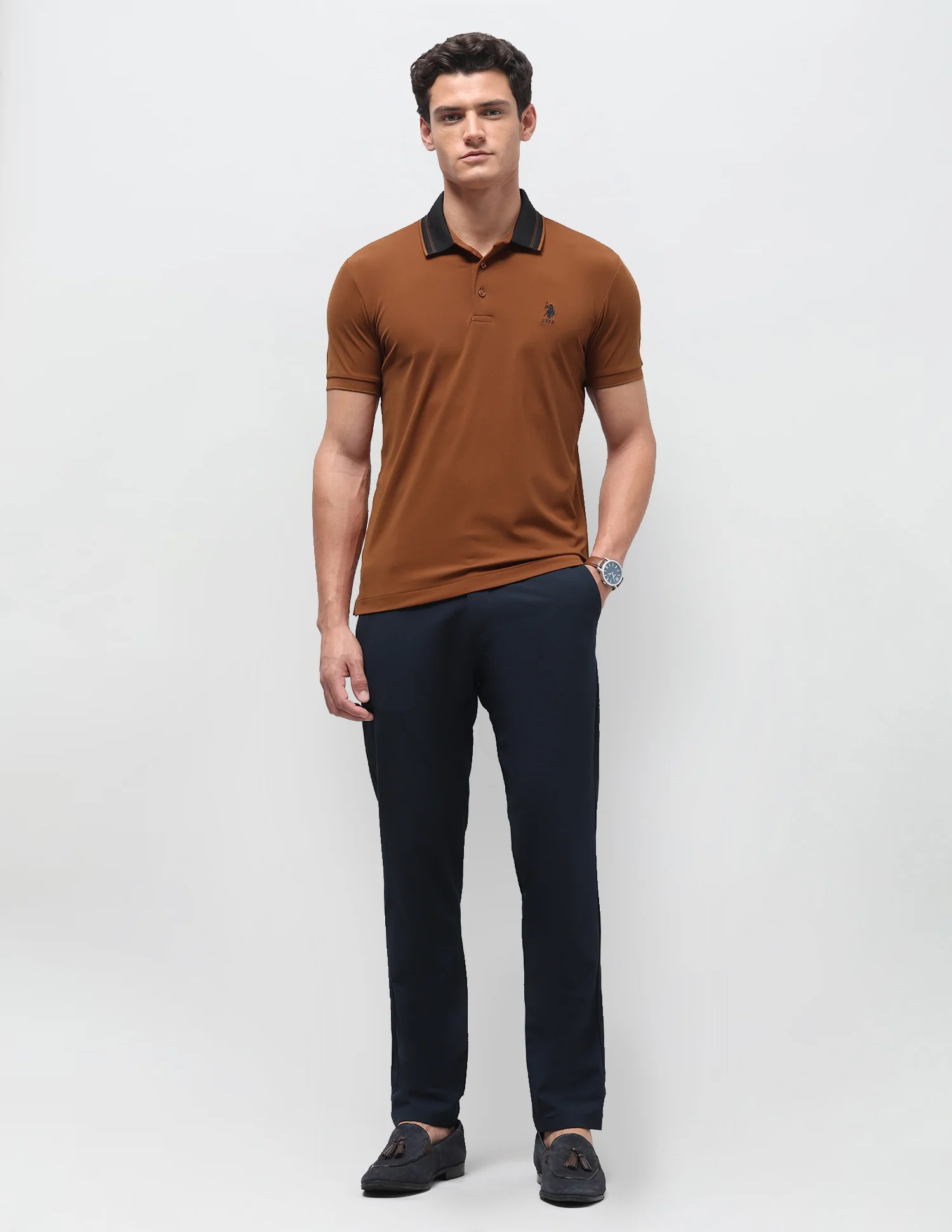 Solid Slim Fit Polo Shirt - Image 3