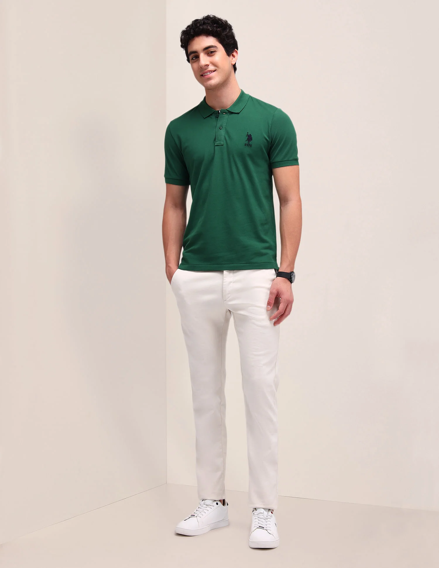 Solid Slim Fit Polo Shirt - Image 3