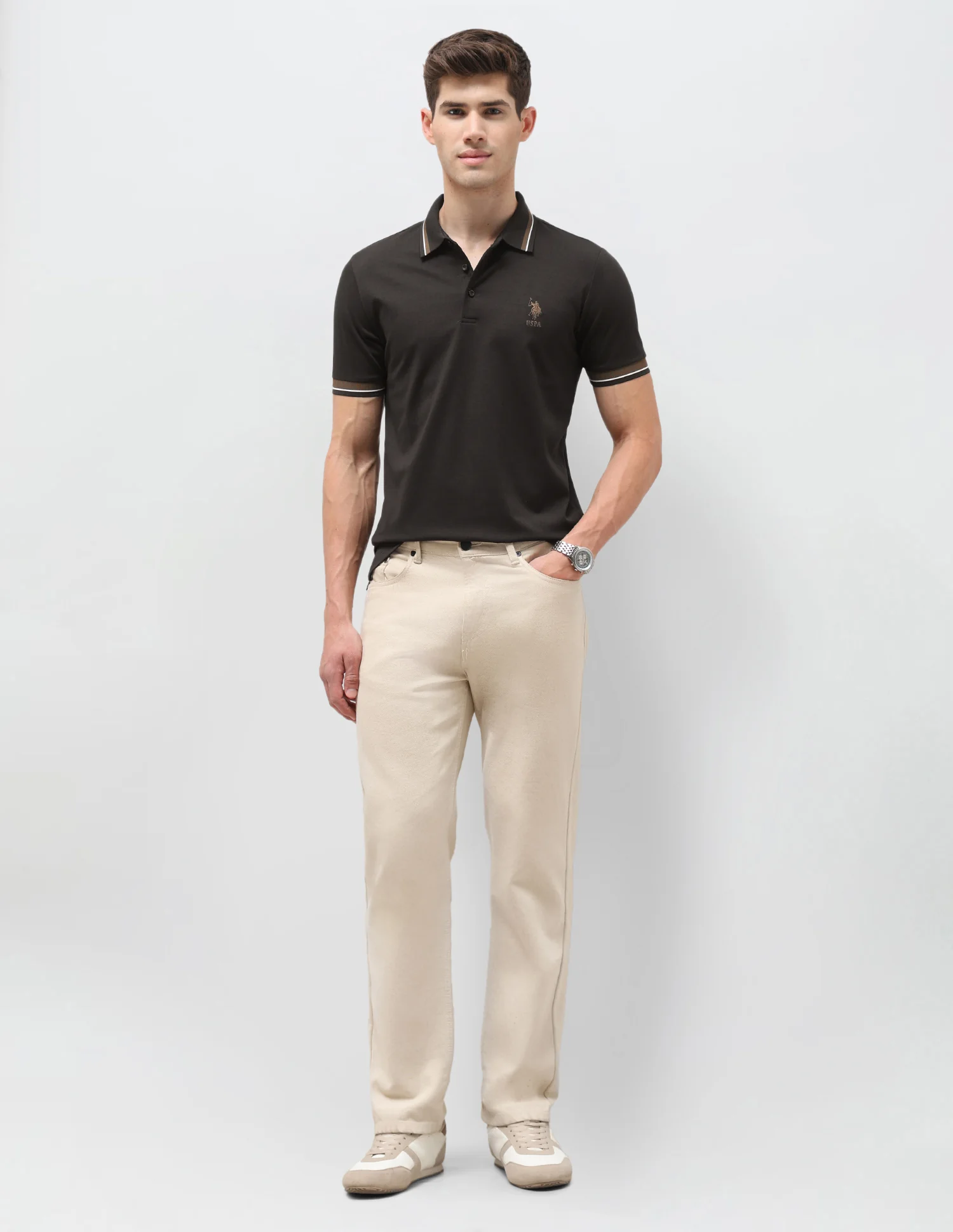 Solid Slim Fit Polo Shirt - Image 3