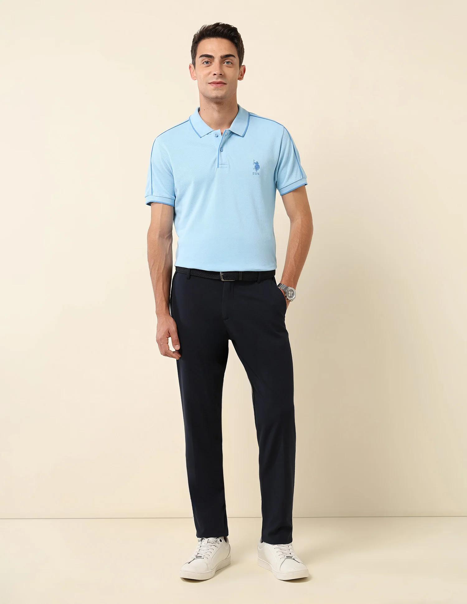 Solid Slim Fit Polo Shirt - Image 3
