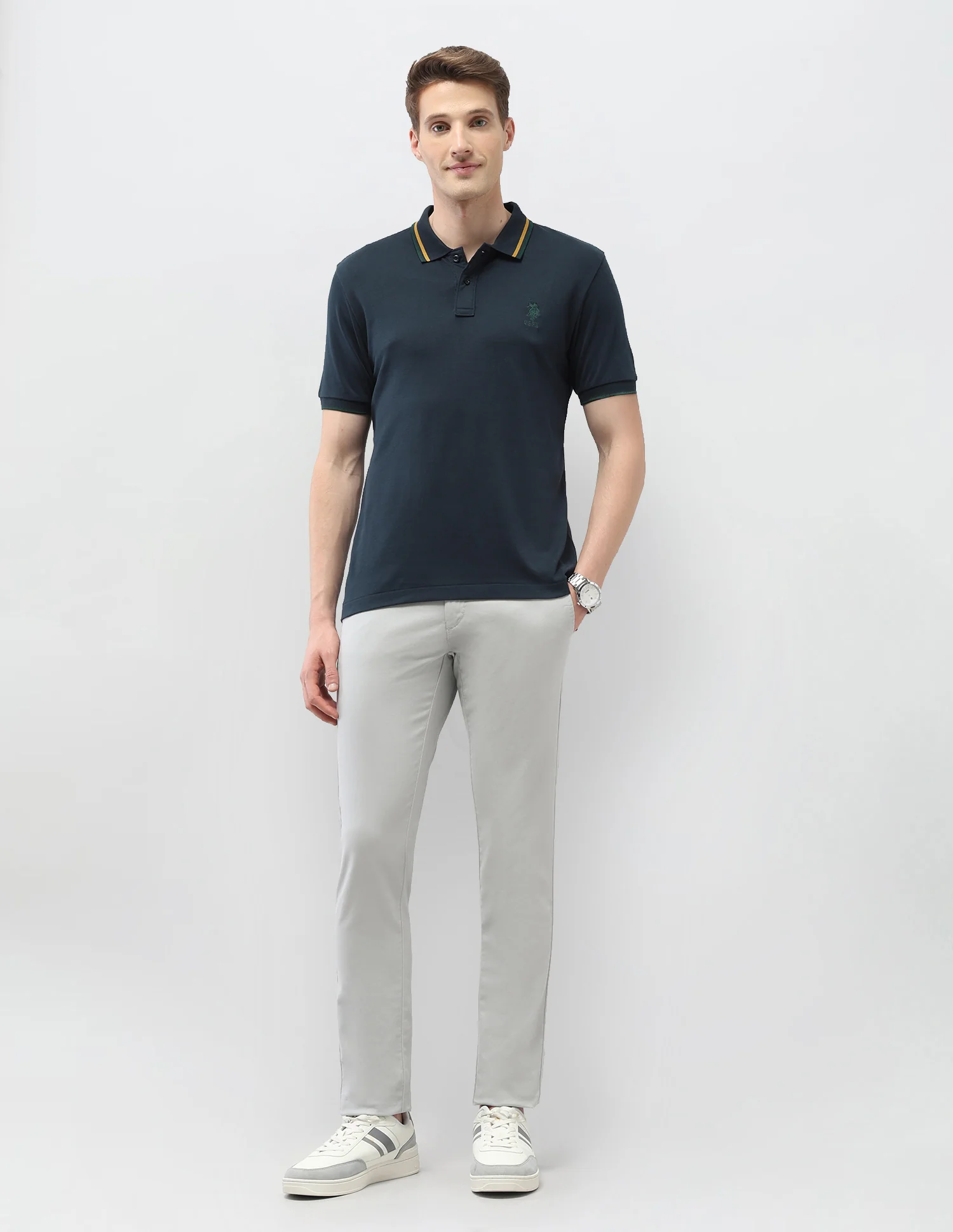 Solid Slim Fit Polo Shirt - Image 3