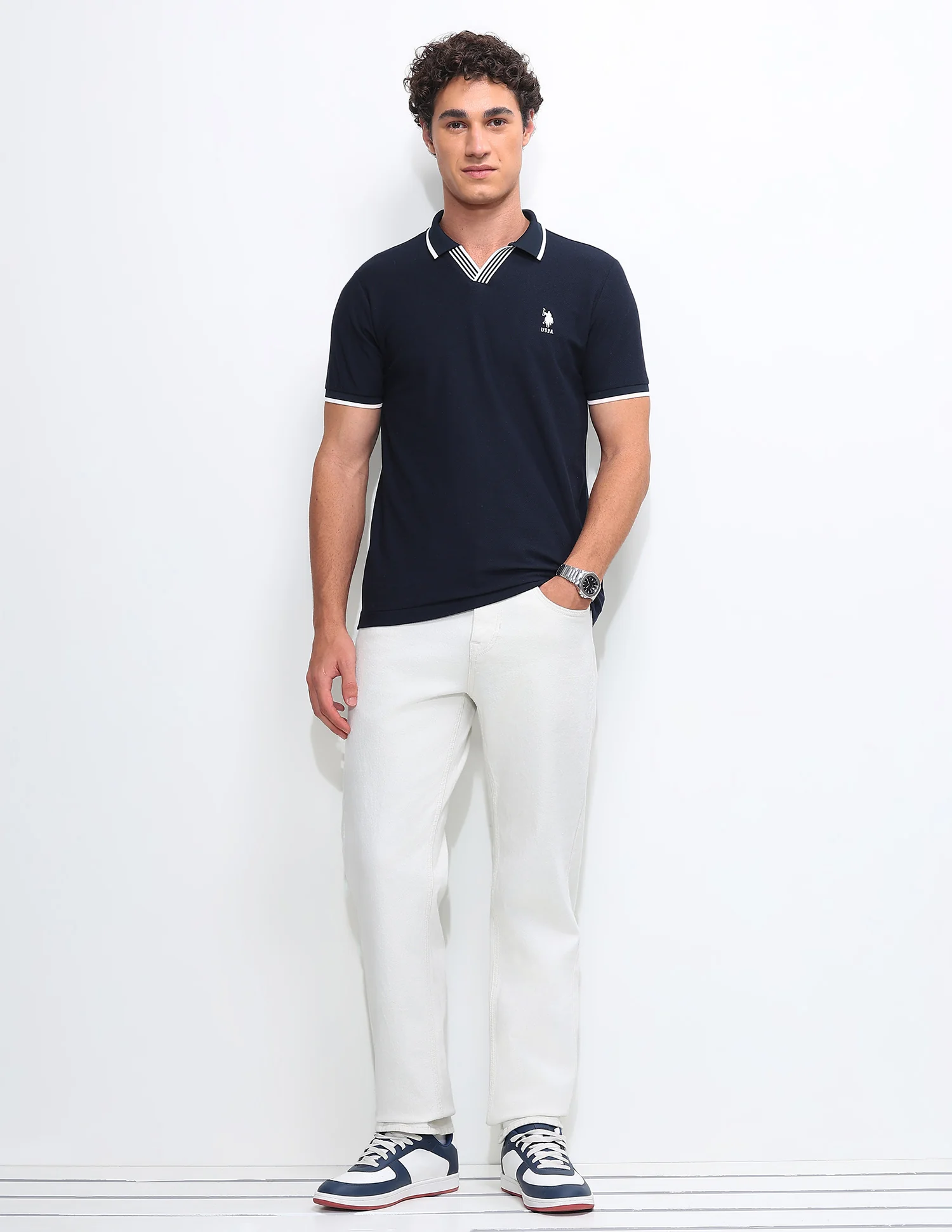 Solid Slim Fit Polo Shirt - Image 3