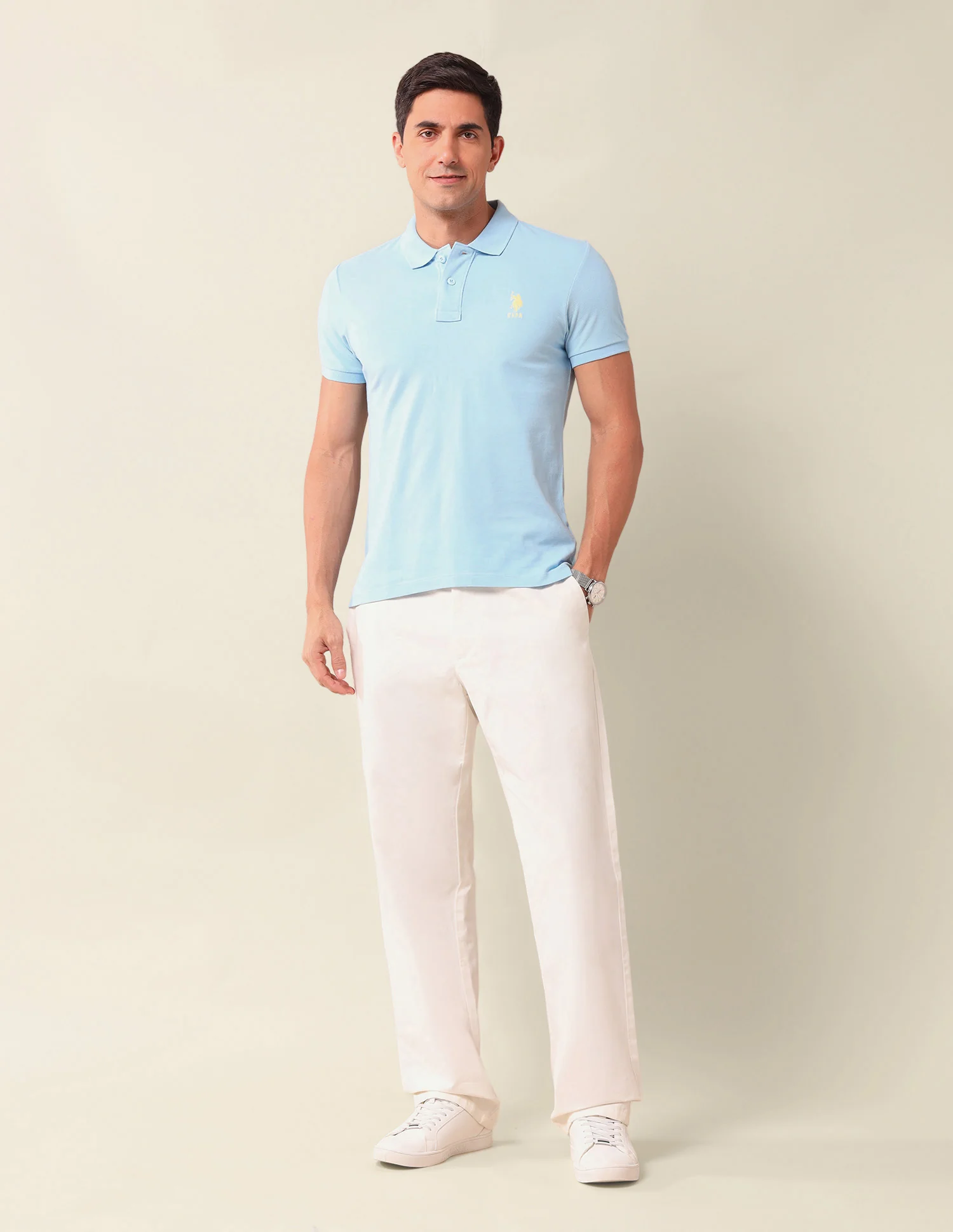 Solid Slim Fit Polo Shirt - Image 3