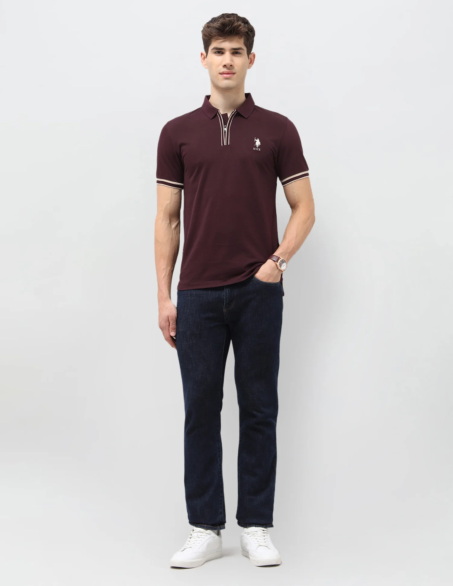 Solid Slim Fit Polo Shirt - Image 3