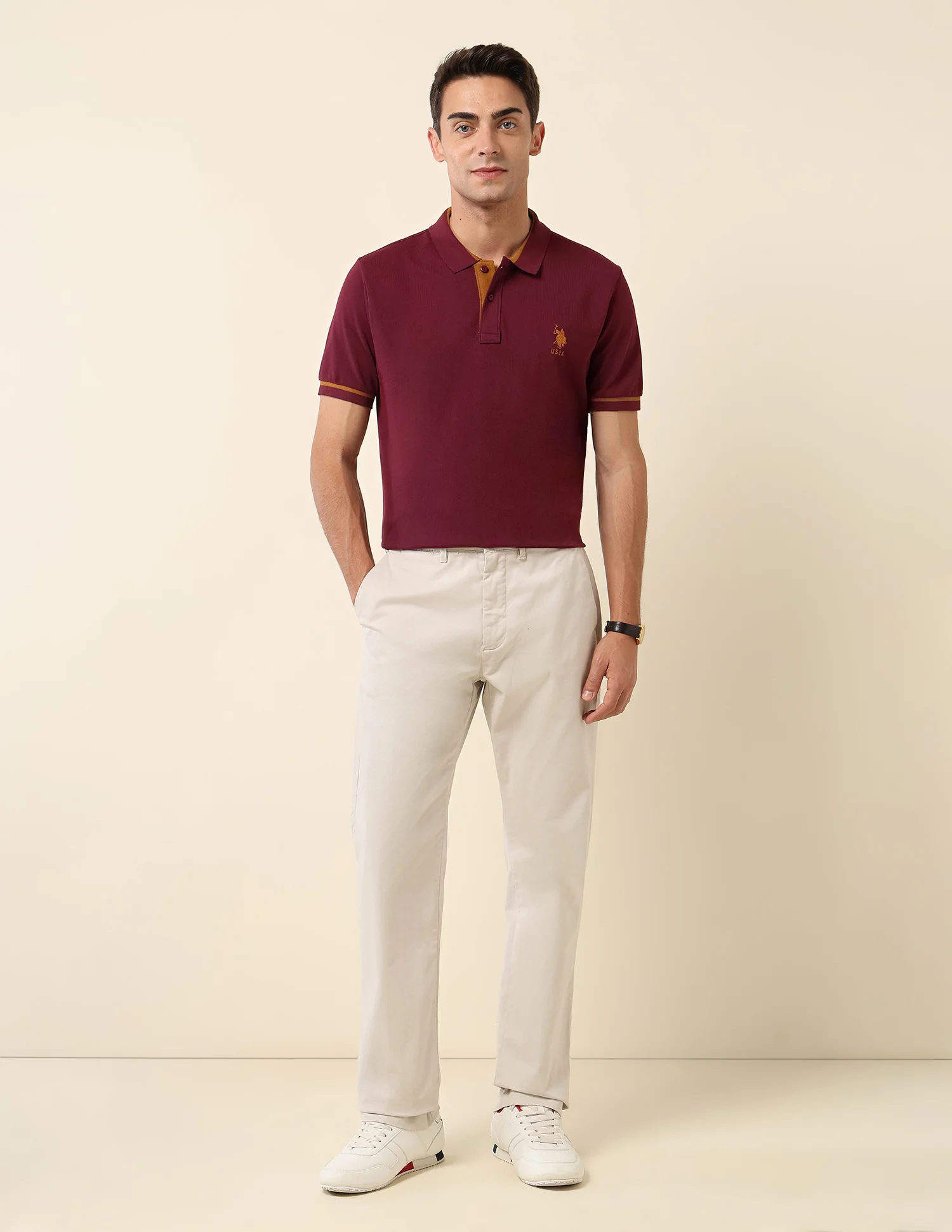 Solid Slim Fit Polo Shirt - Image 3