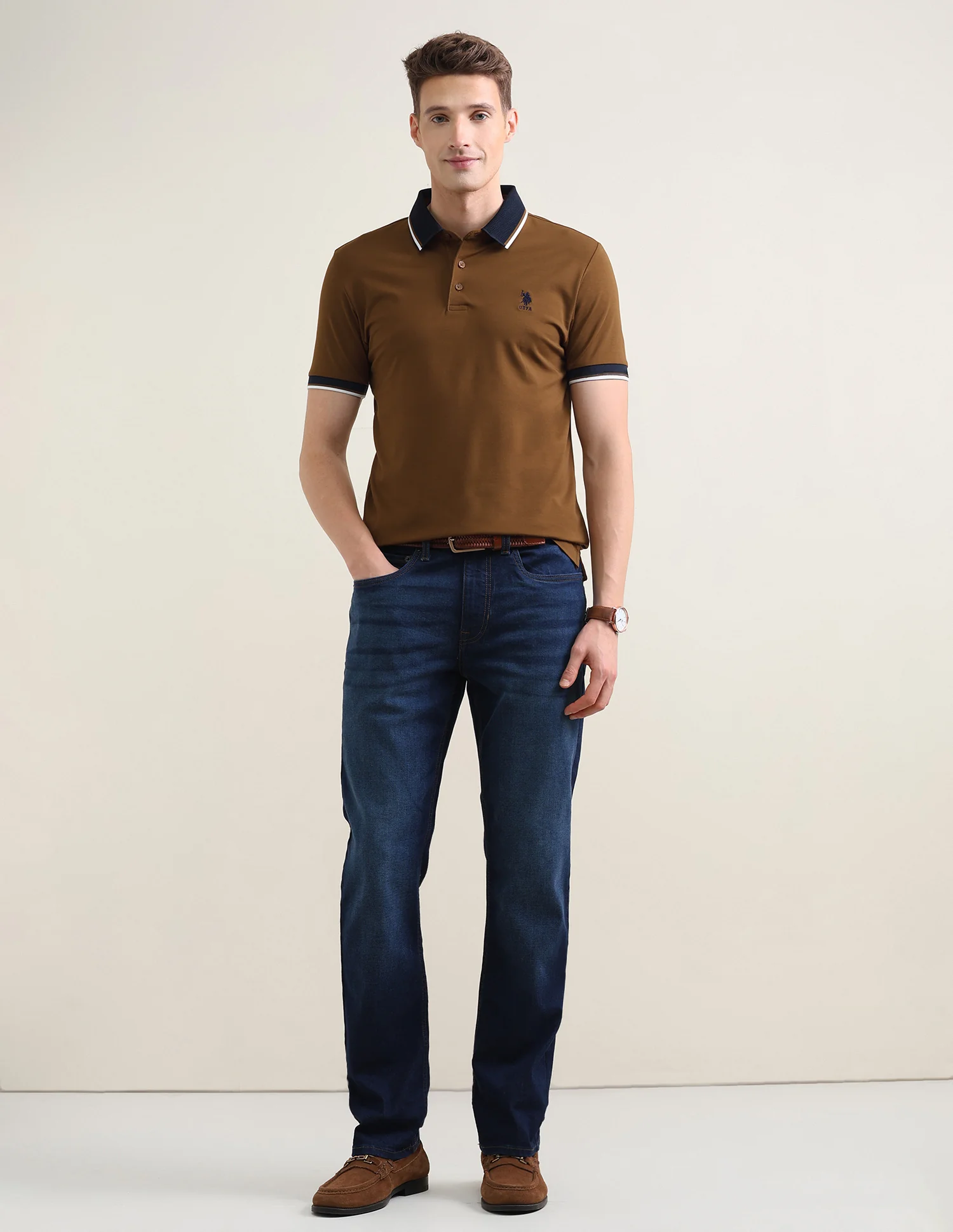 Solid Slim Fit Polo Shirt - Image 3