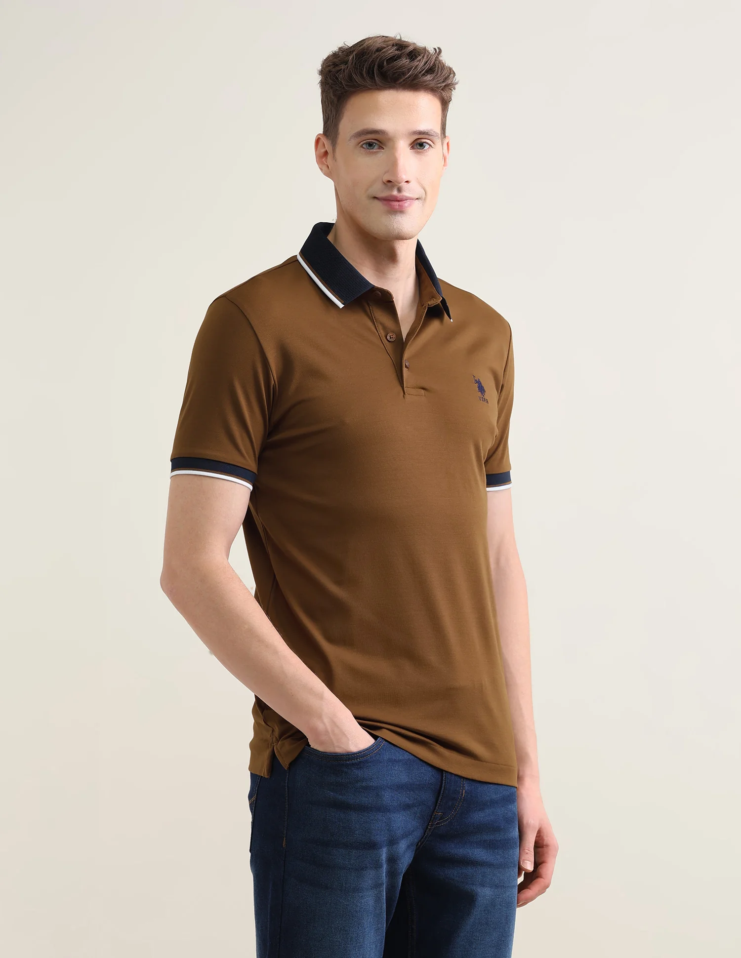 Solid Slim Fit Polo Shirt - Image 4