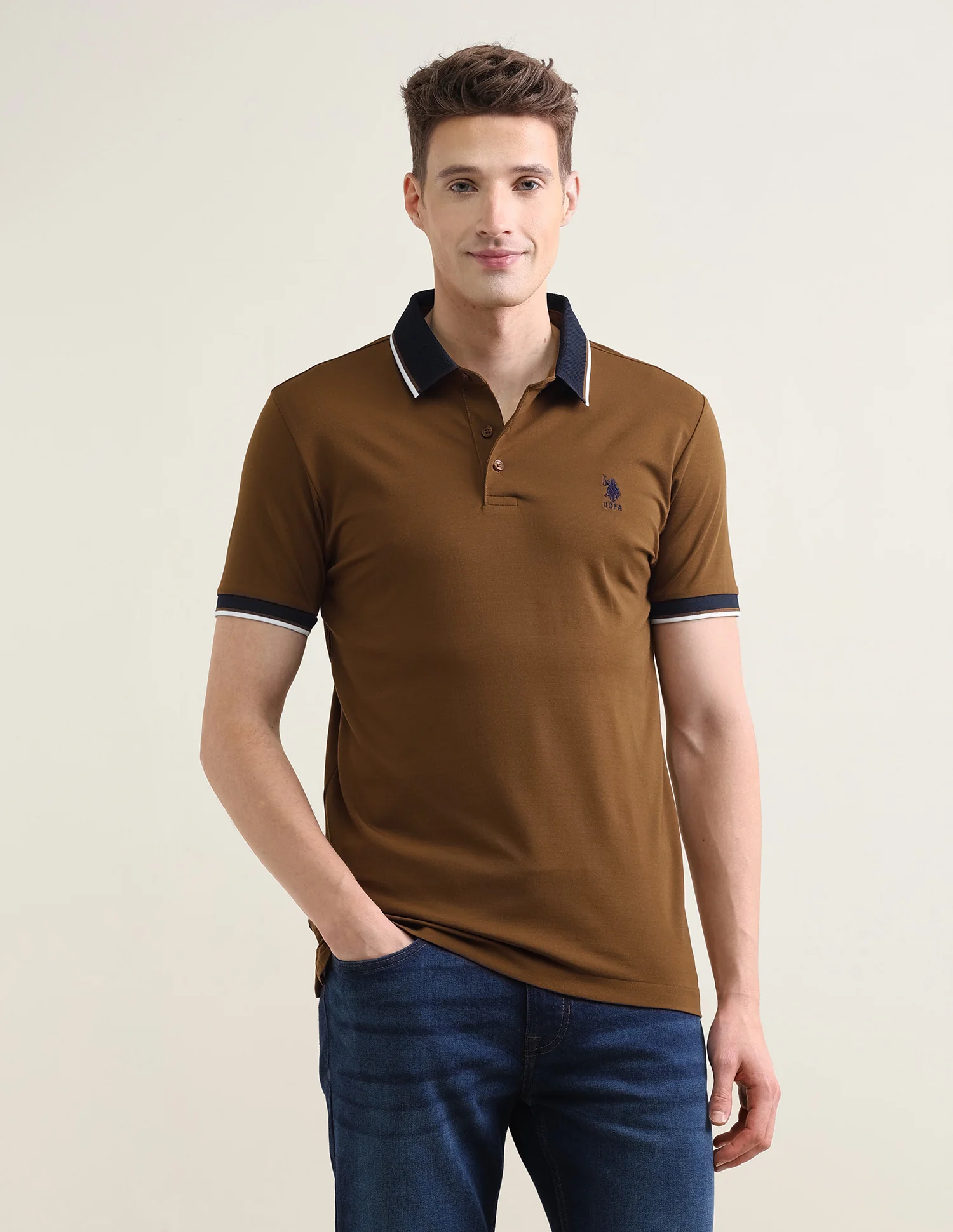 Solid Slim Fit Polo Shirt - Image 6