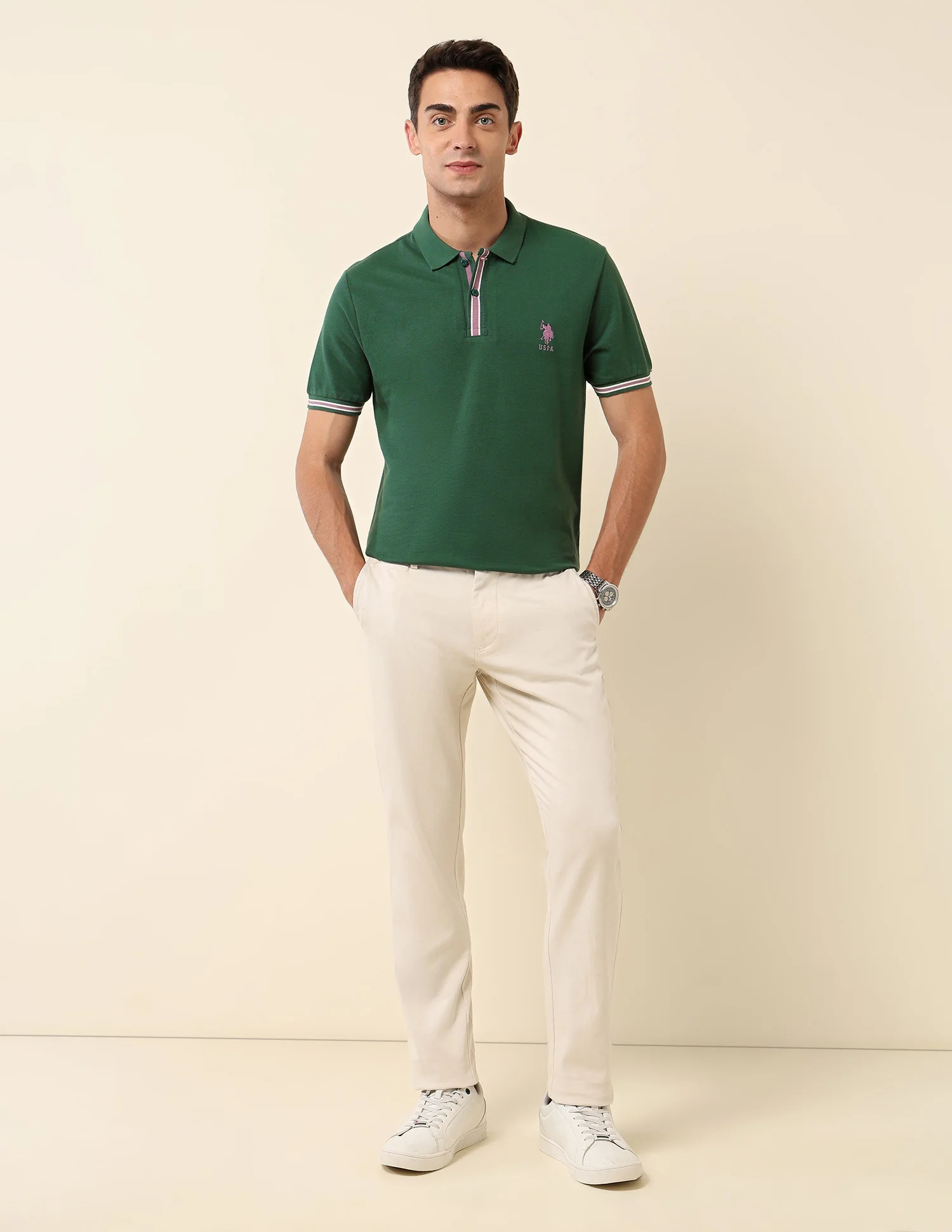Solid Slim Fit Polo Shirt - Image 3