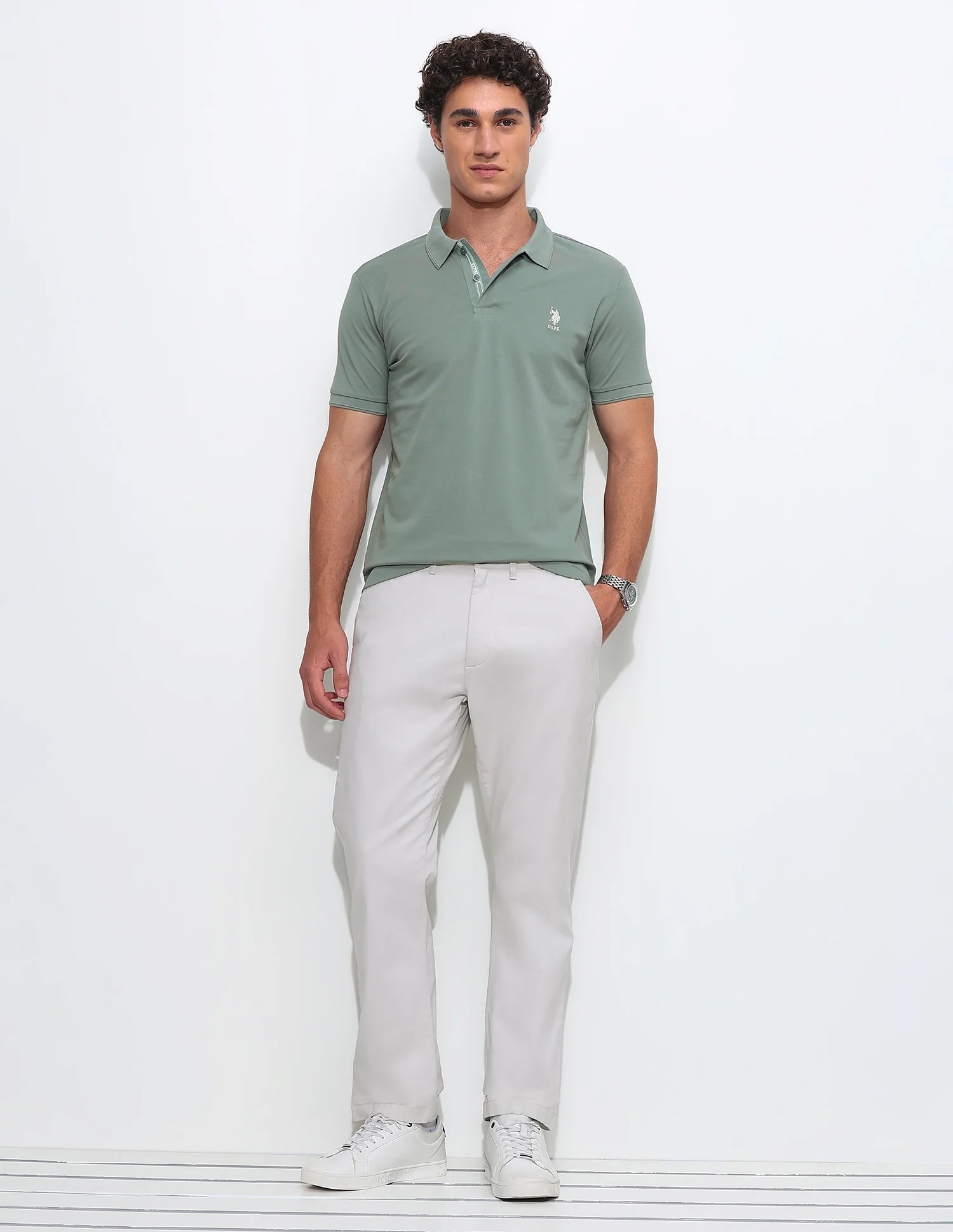 Solid Slim Fit Polo Shirt - Image 3