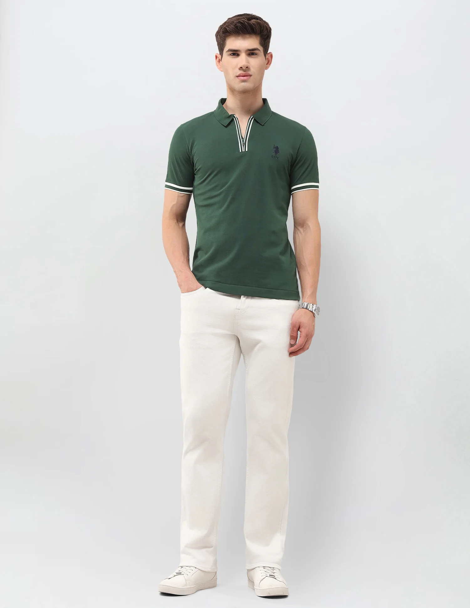 Solid Slim Fit Polo Shirt - Image 3