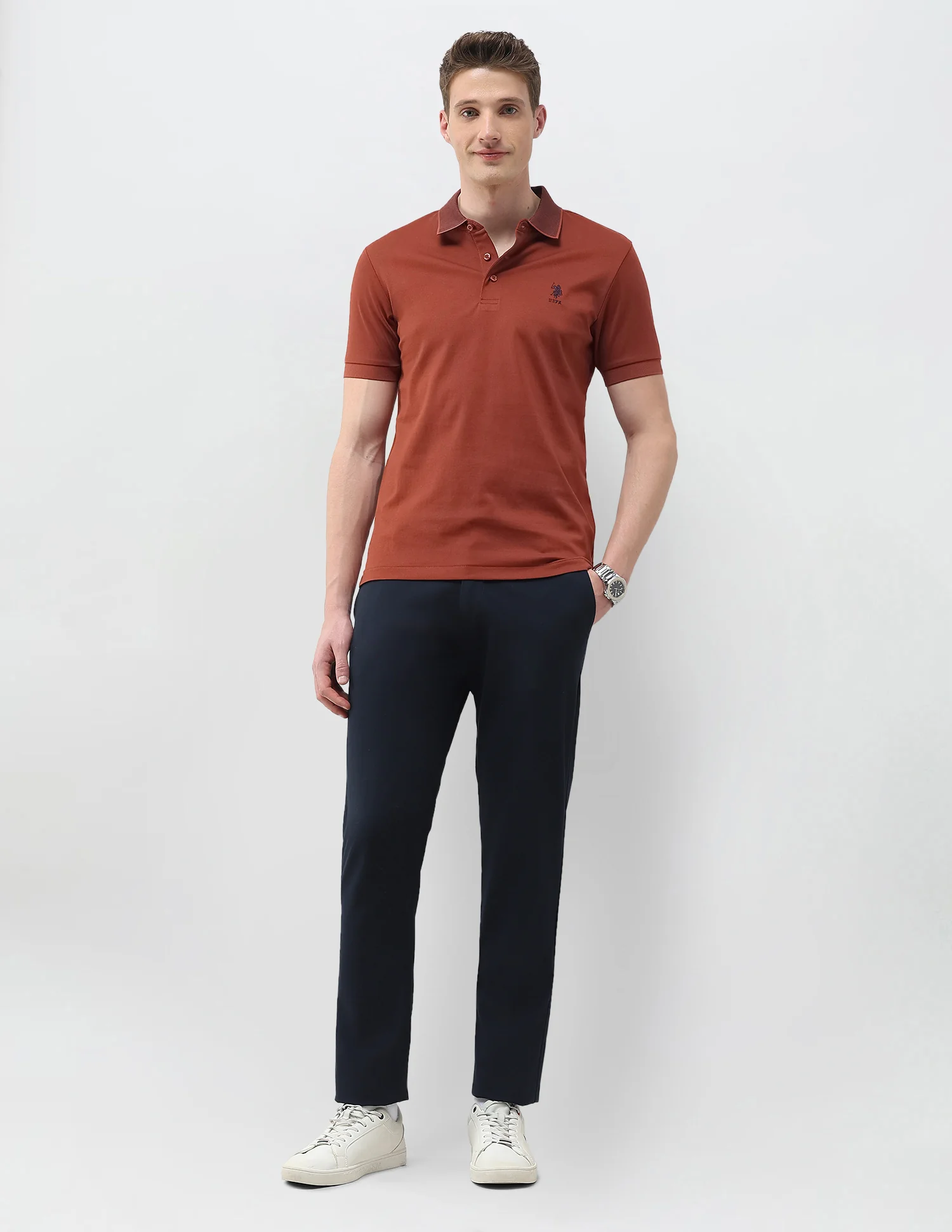 Solid Slim Fit Polo Shirt - Image 3