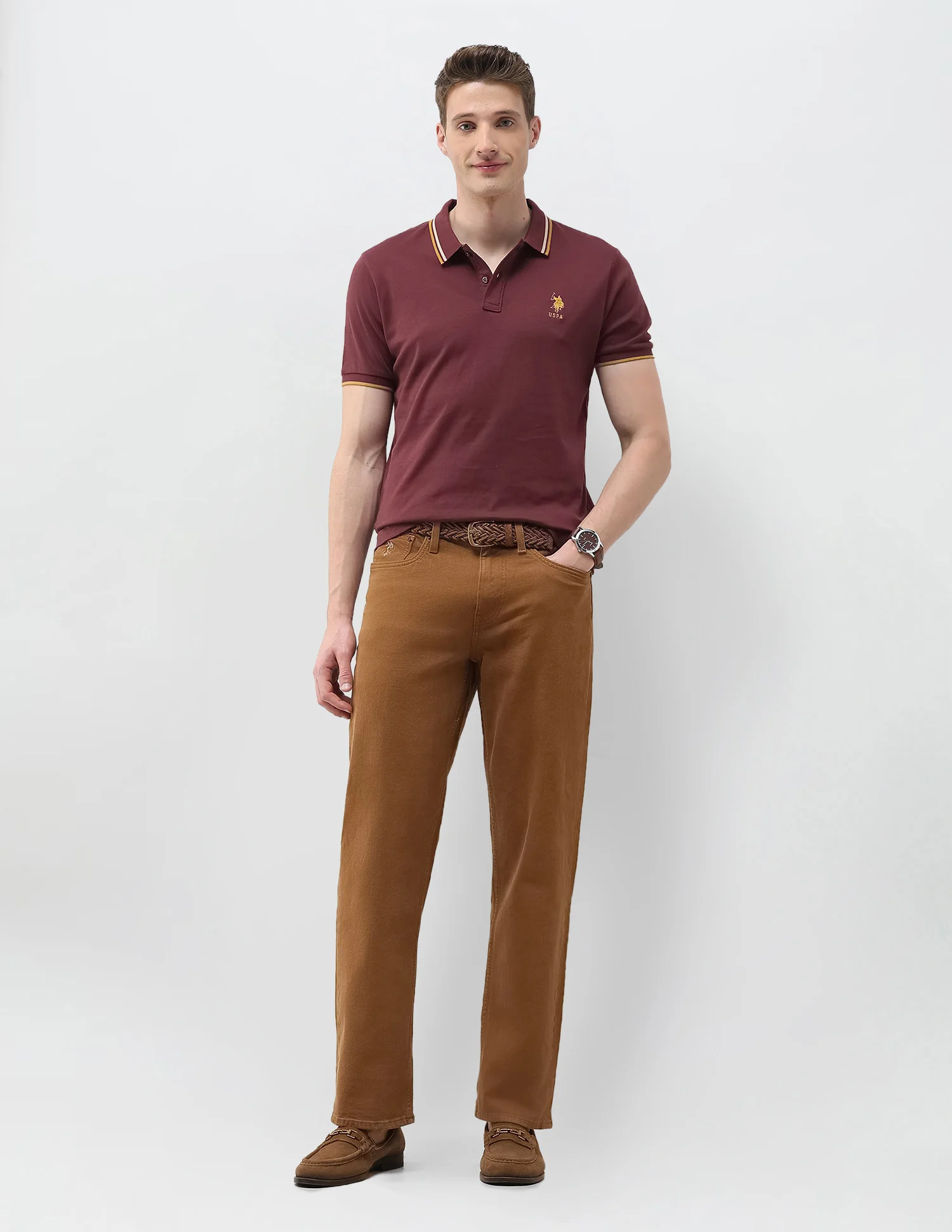 Solid Slim Fit Polo Shirt - Image 3