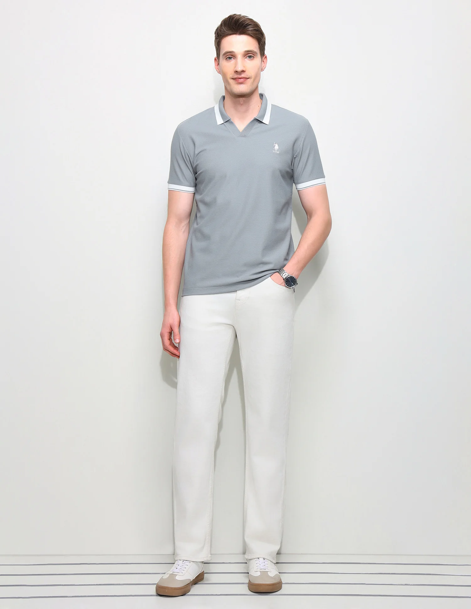 Solid Slim Fit Polo Shirt - Image 3