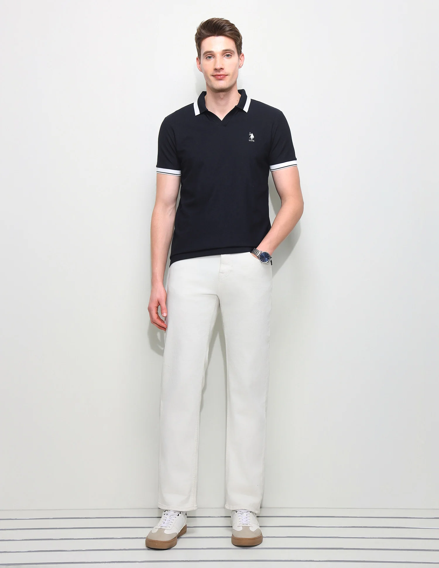 Solid Slim Fit Polo Shirt - Image 3