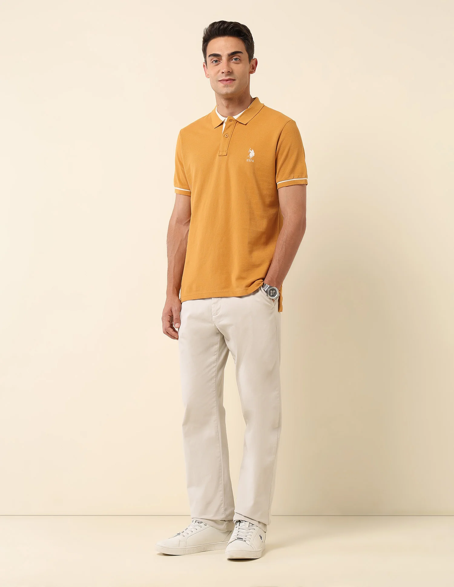Solid Slim Fit Polo Shirt - Image 3