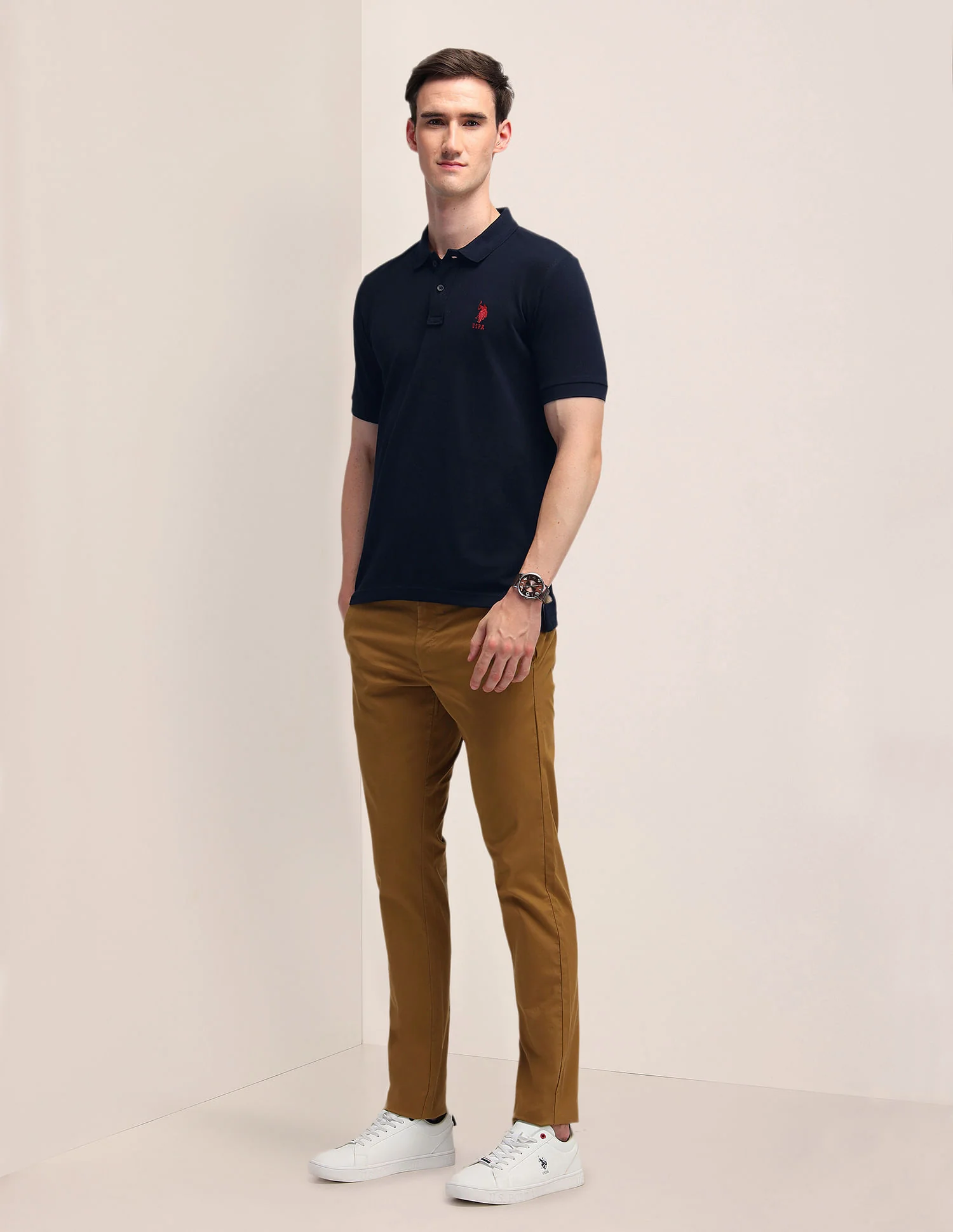 Solid Slim Fit Pure Cotton Polo Shirt - Image 3