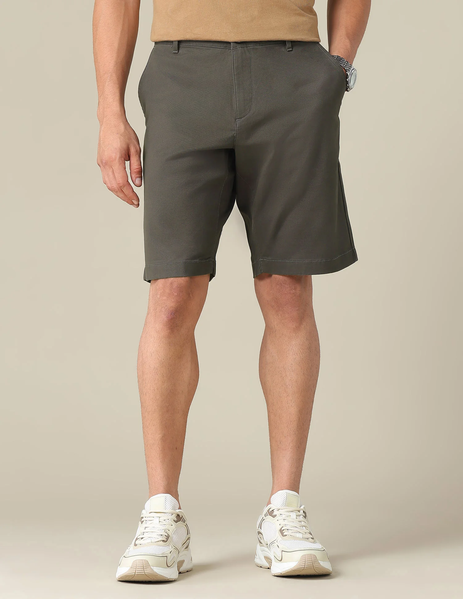 Solid Slim Fit Shorts