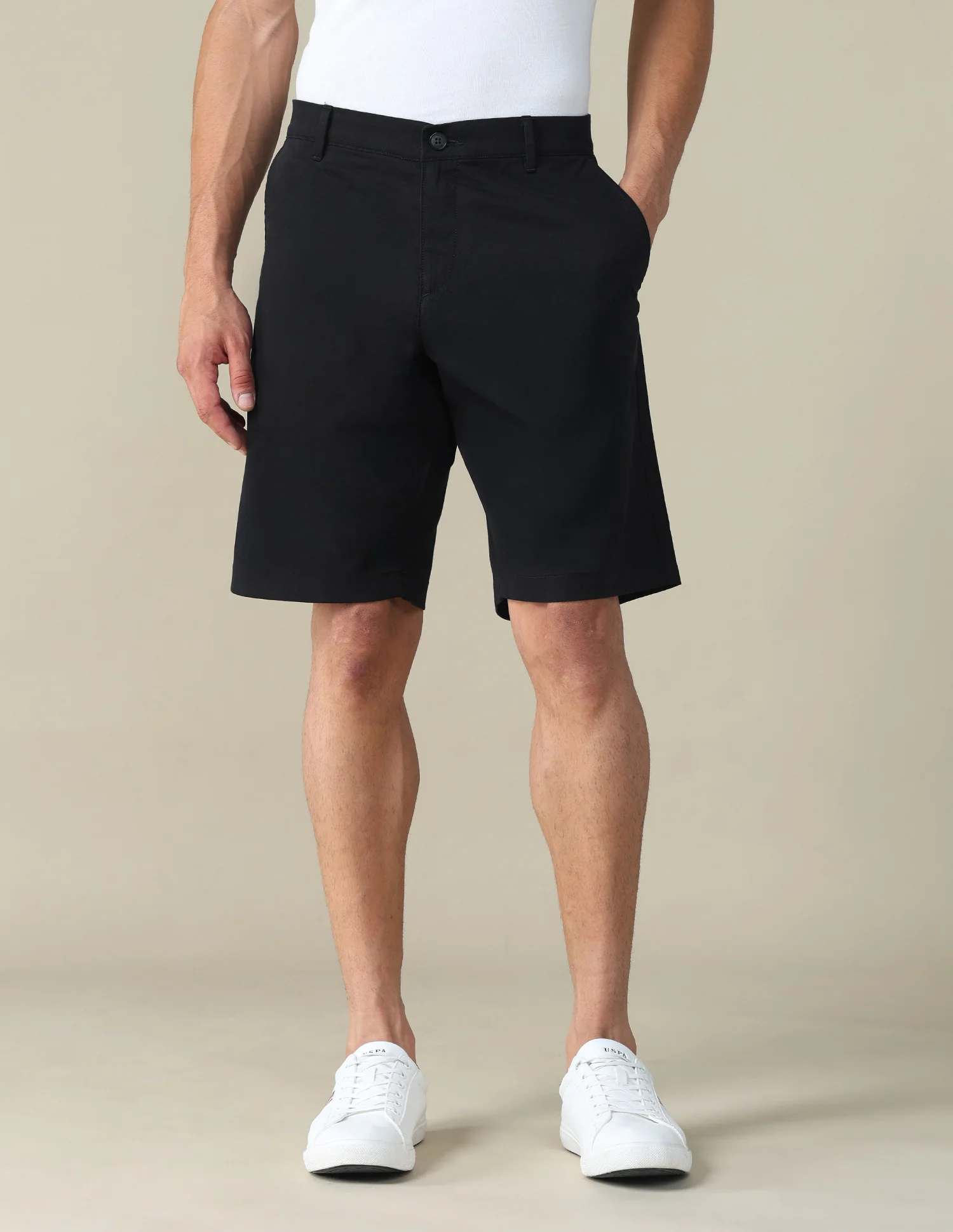 Solid Slim Fit Shorts - Image 6