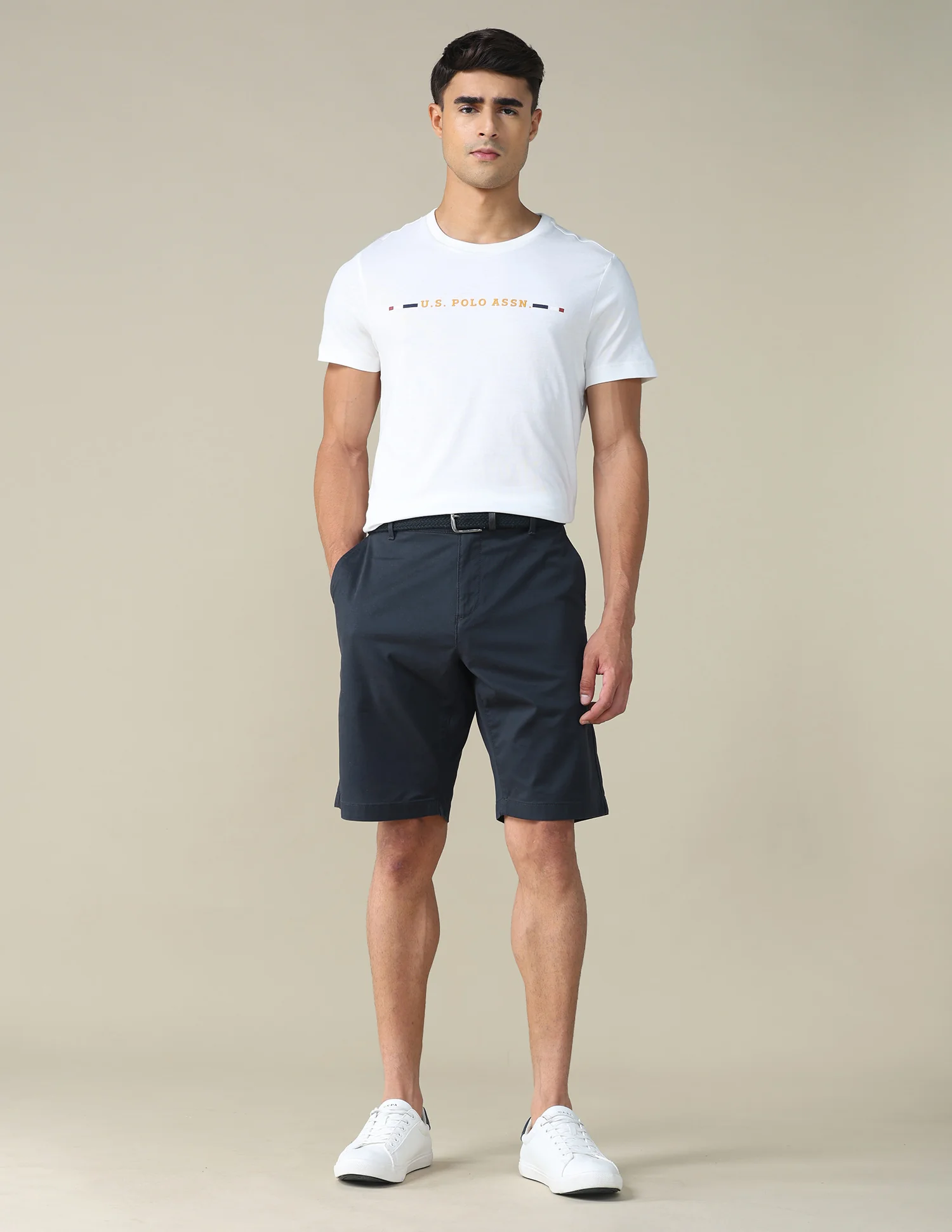 Solid Slim Fit Shorts - Image 3