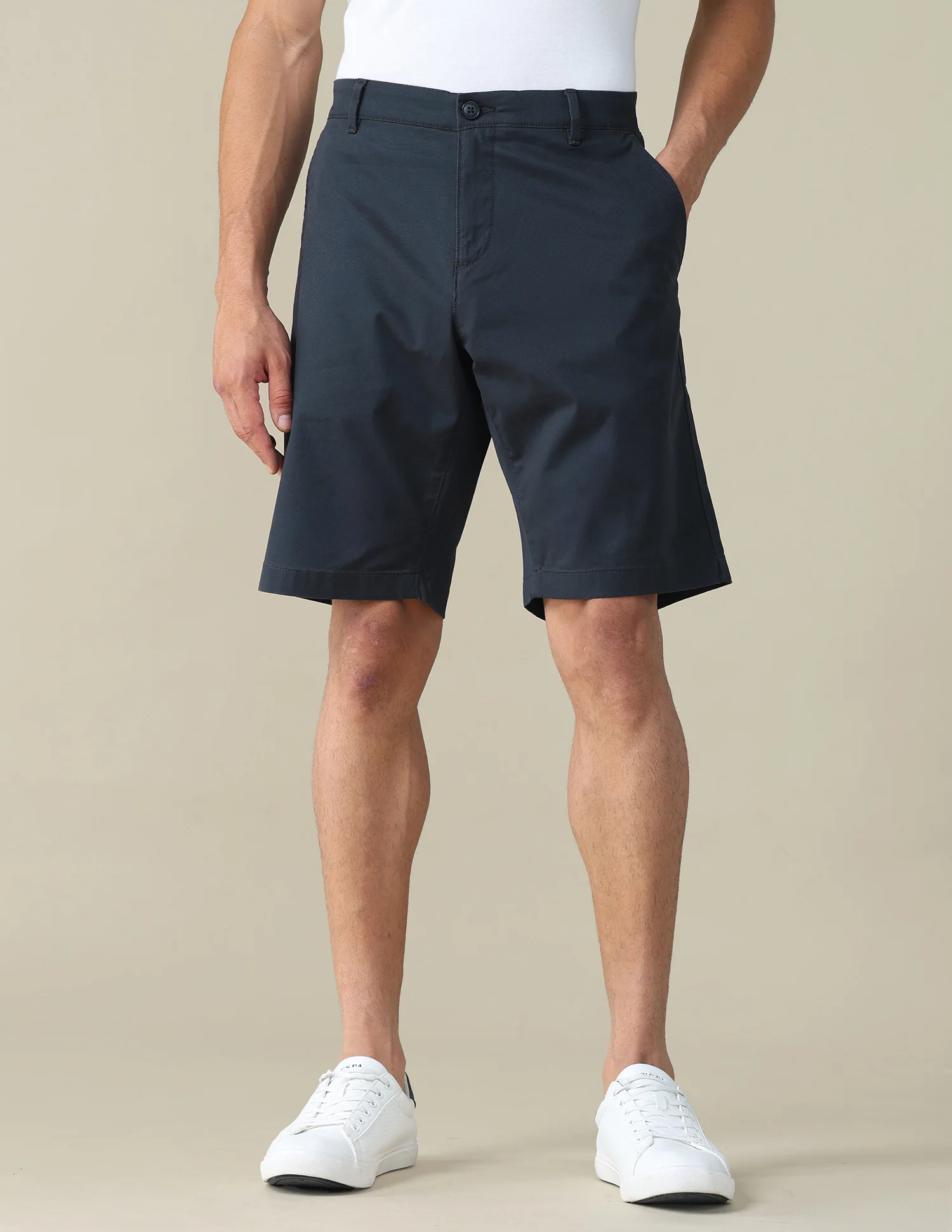 Solid Slim Fit Shorts - Image 6
