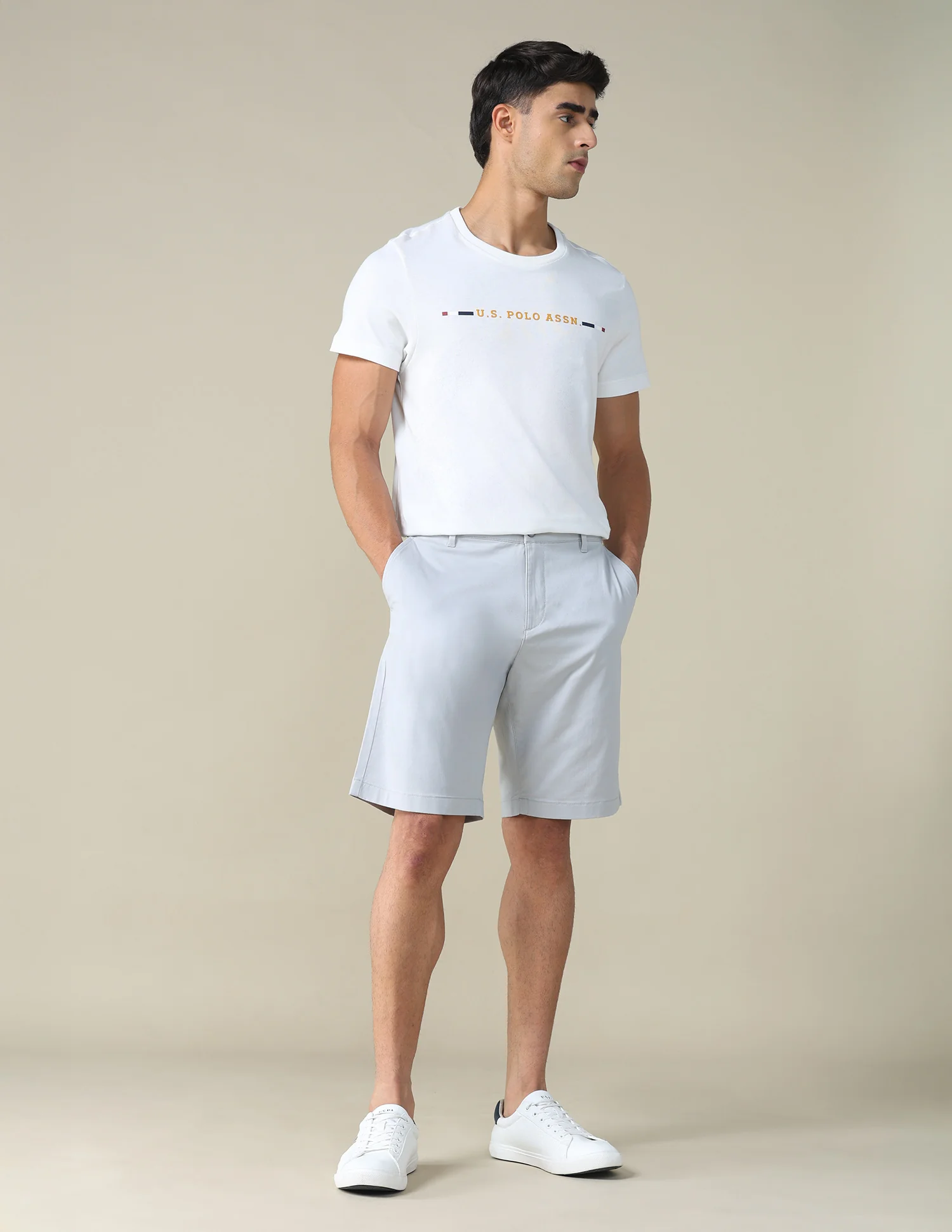 Solid Slim Fit Shorts - Image 3