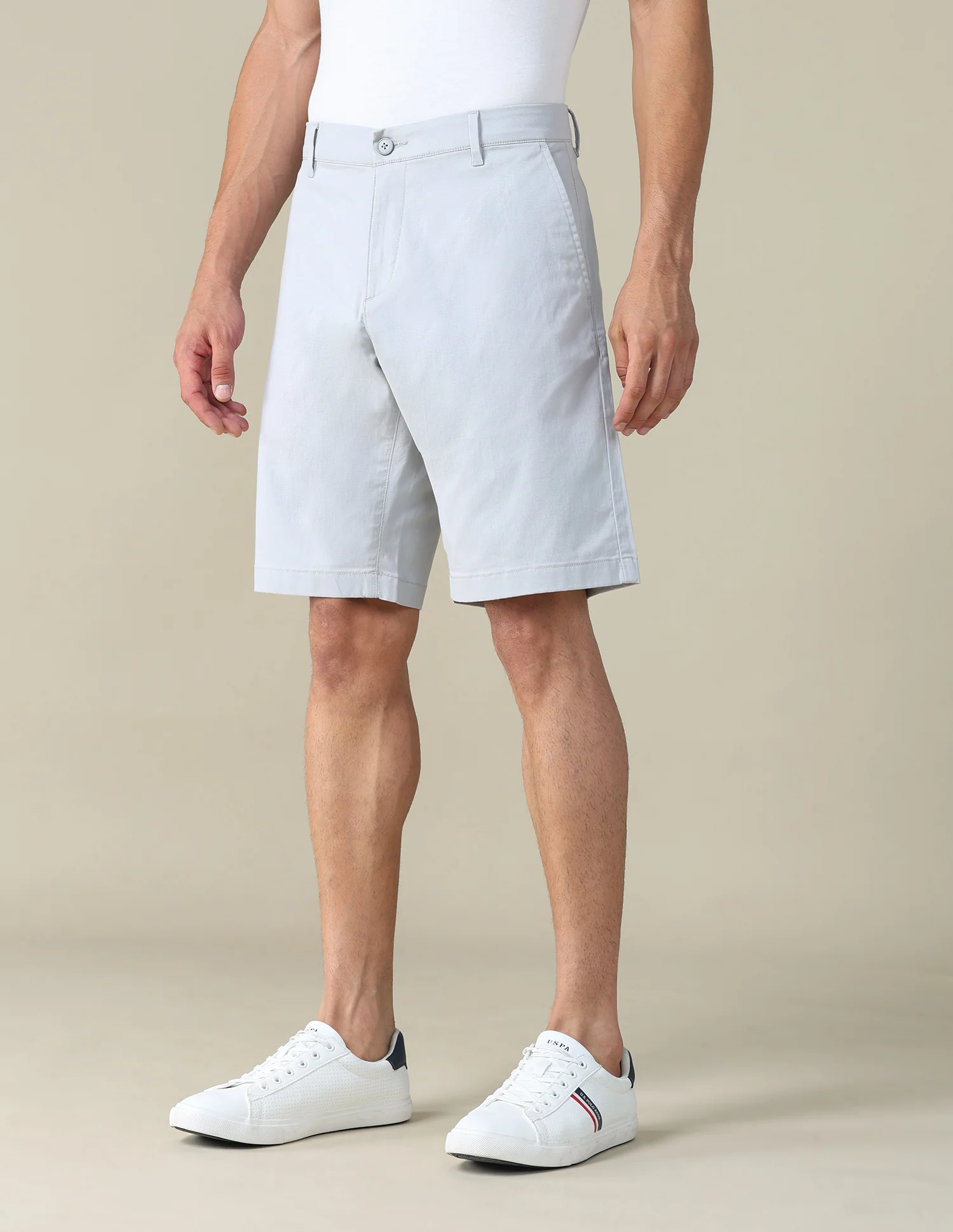 Solid Slim Fit Shorts - Image 4