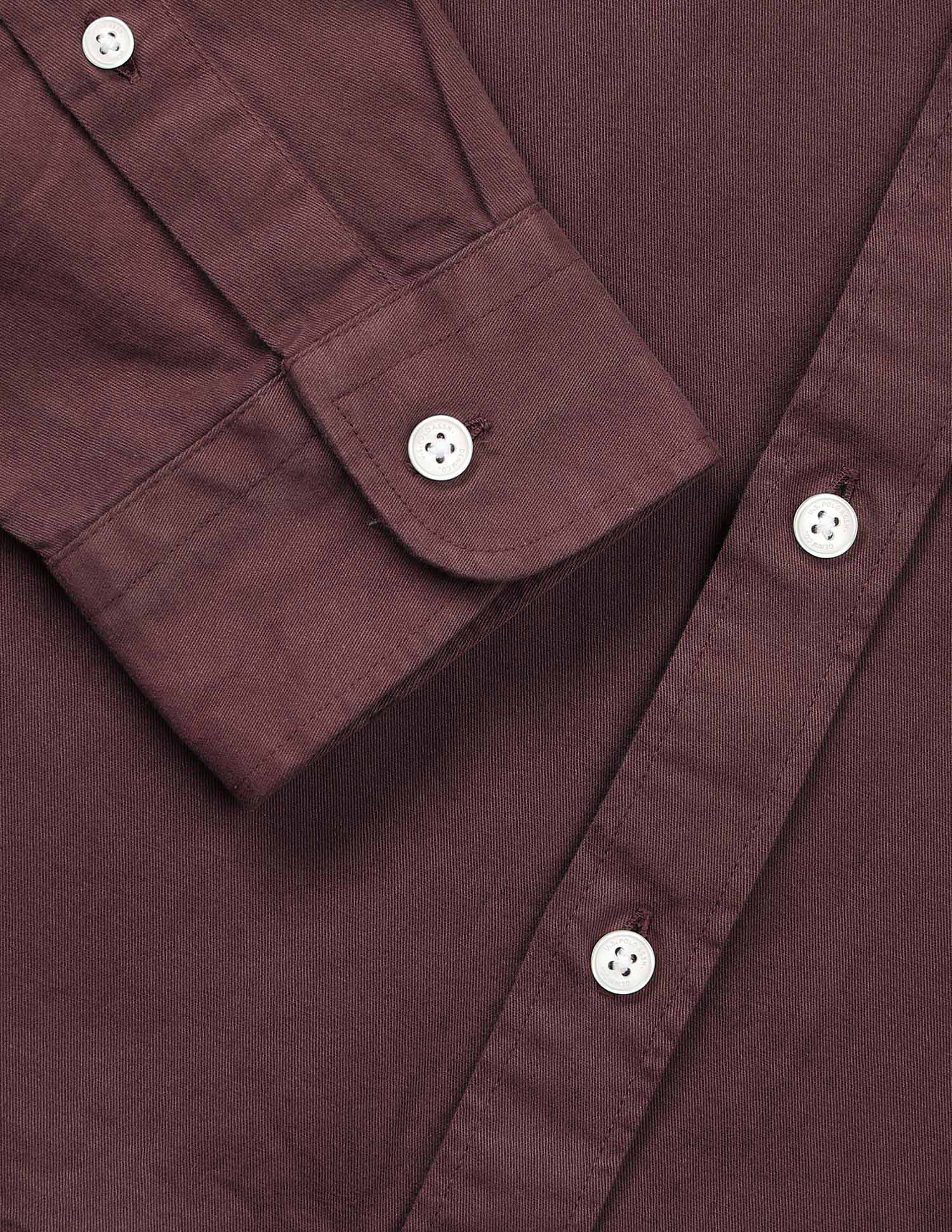 Solid Slim Fit Twill Shirt - Image 8