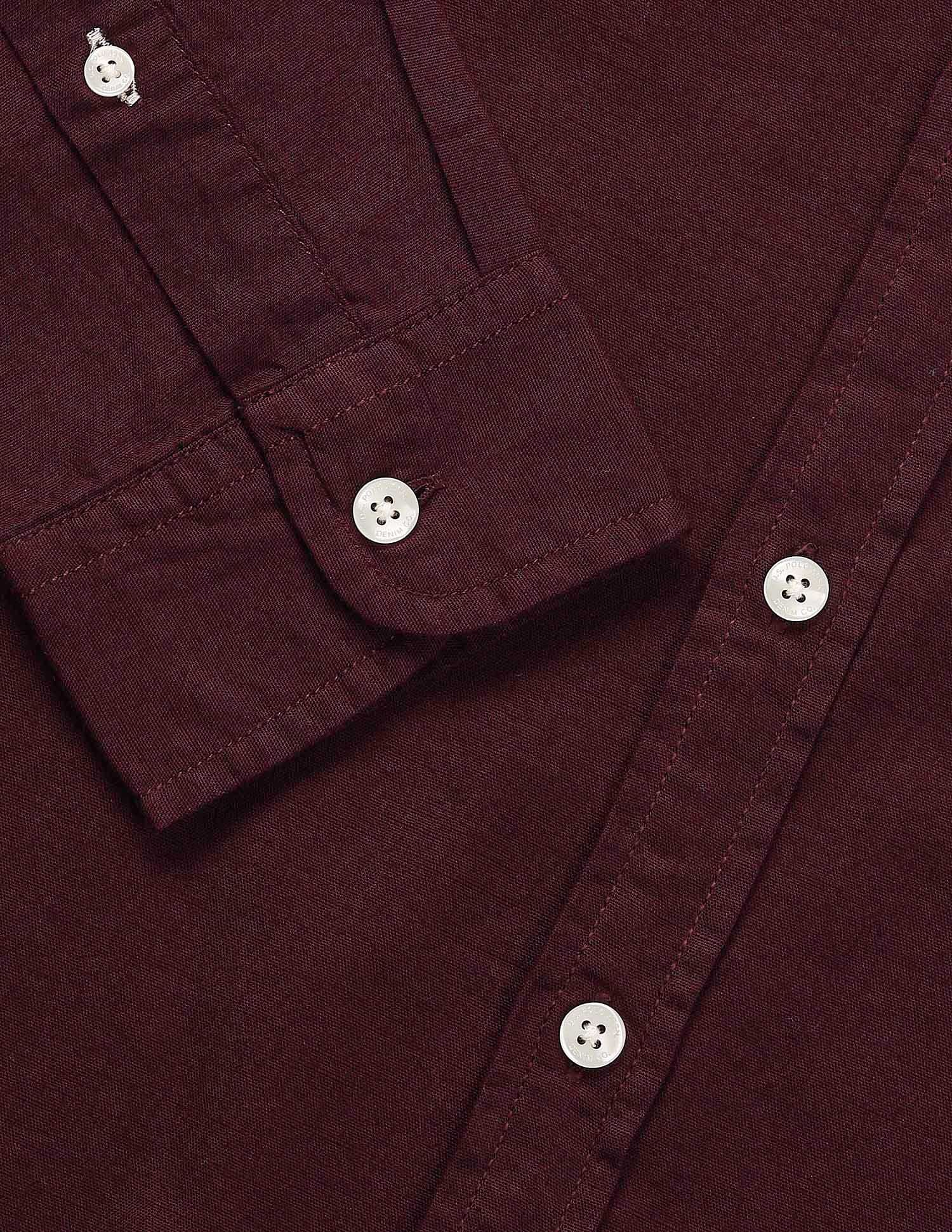 Solid Slub Mandarin Collar Shirt - Image 8