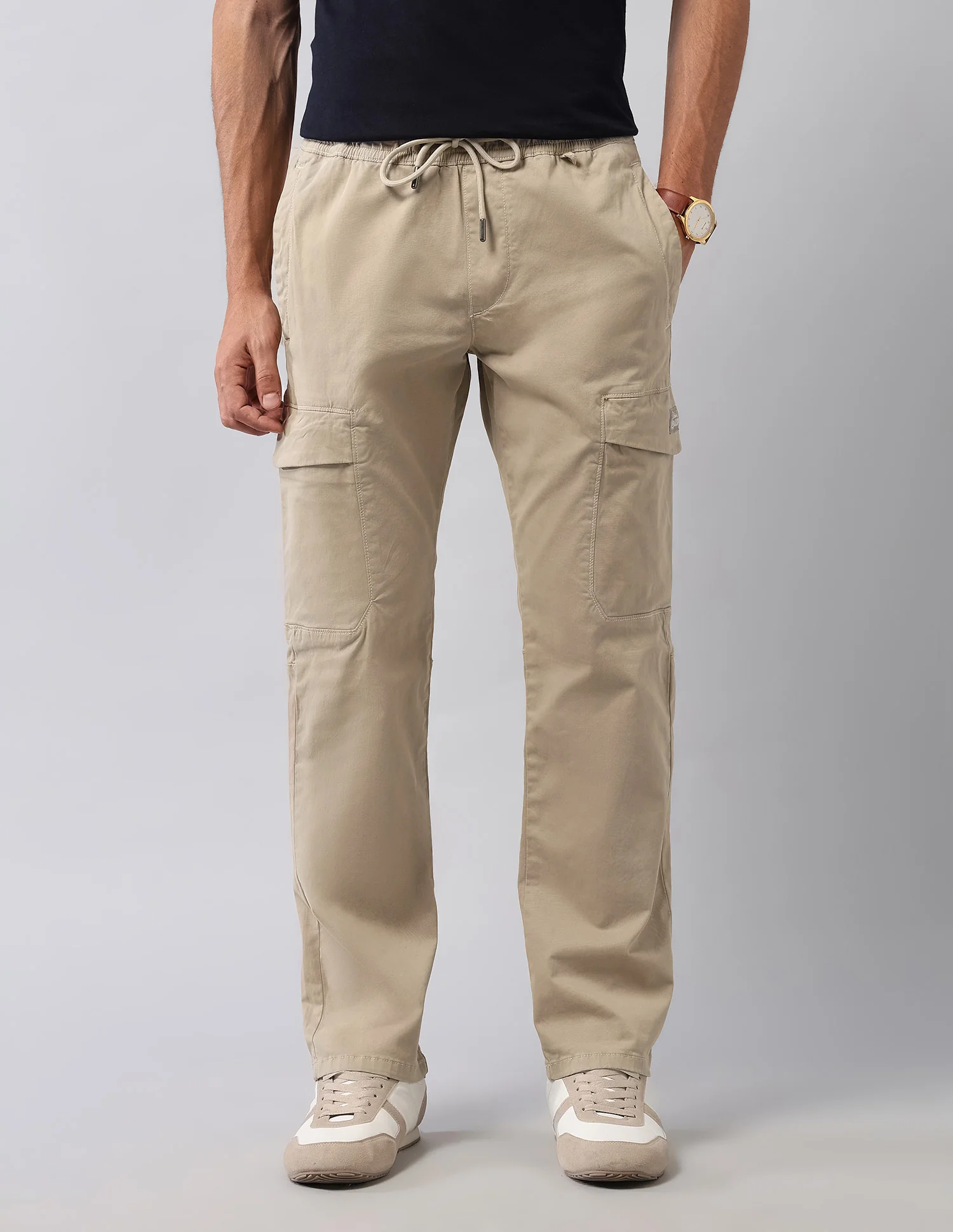 Solid Straight Fit Cargos