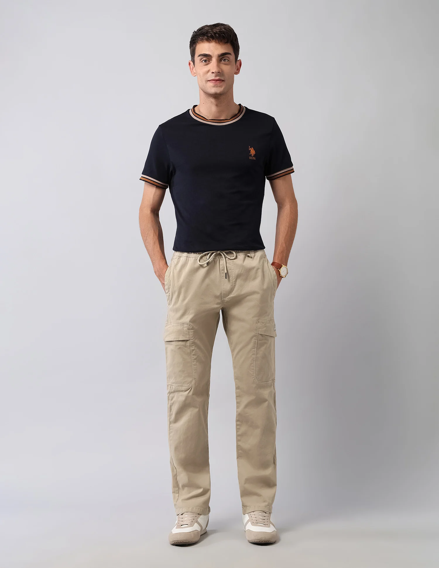 Solid Straight Fit Cargos - Image 3