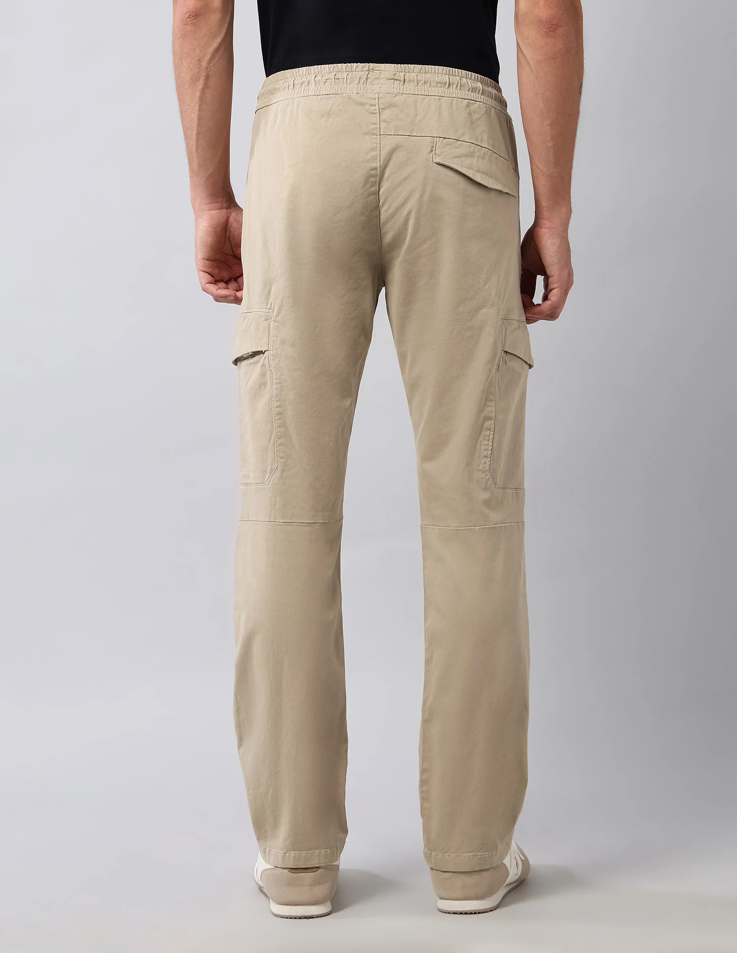 Solid Straight Fit Cargos - Image 5