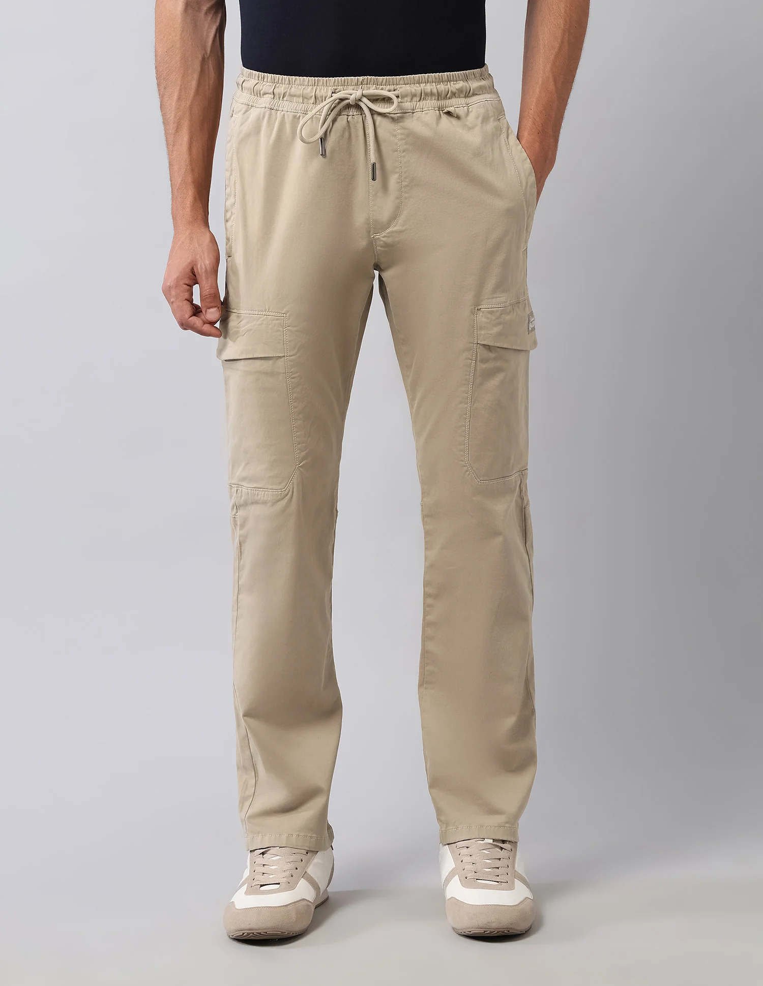 Solid Straight Fit Cargos - Image 6