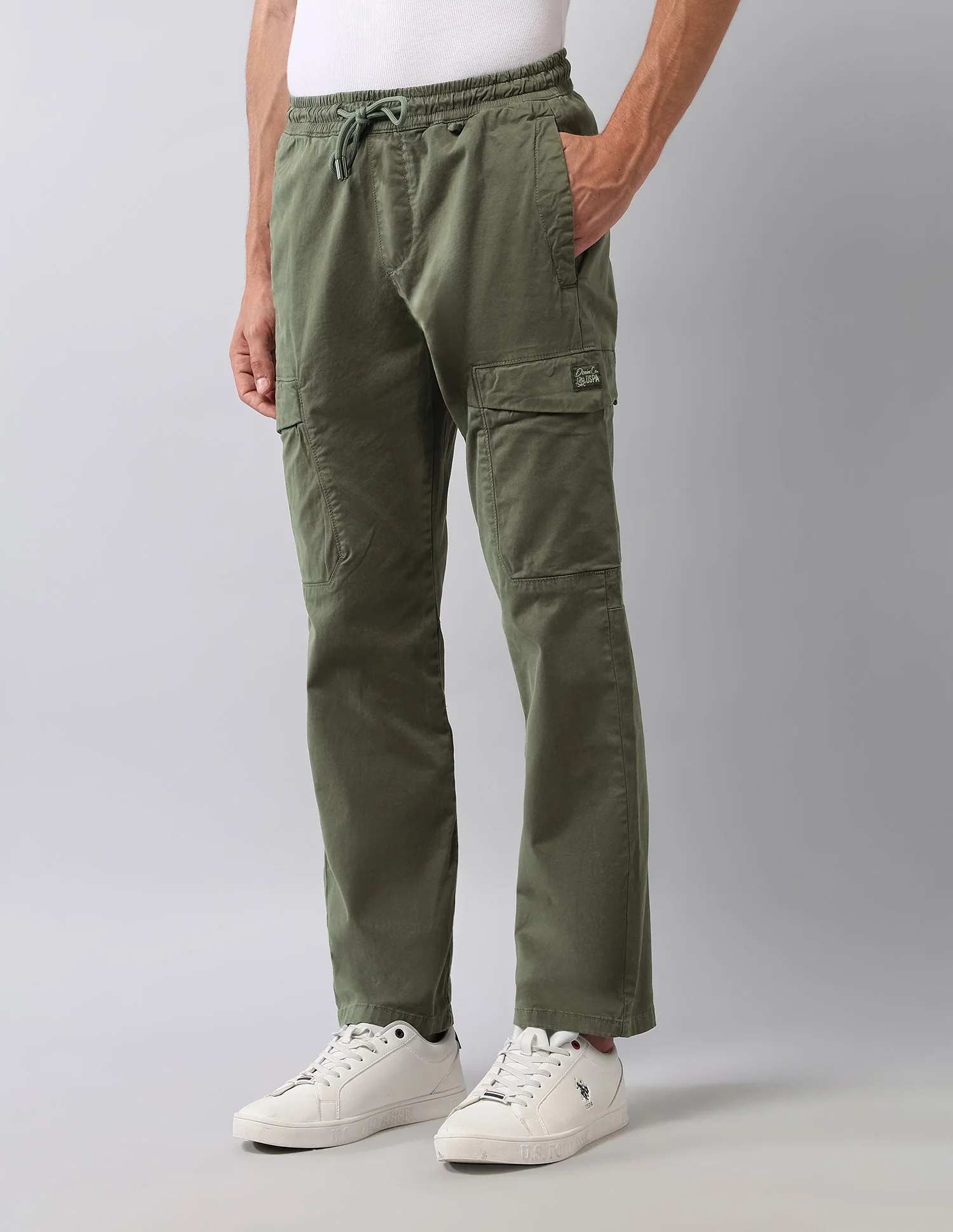 Solid Straight Fit Cargos - Image 4