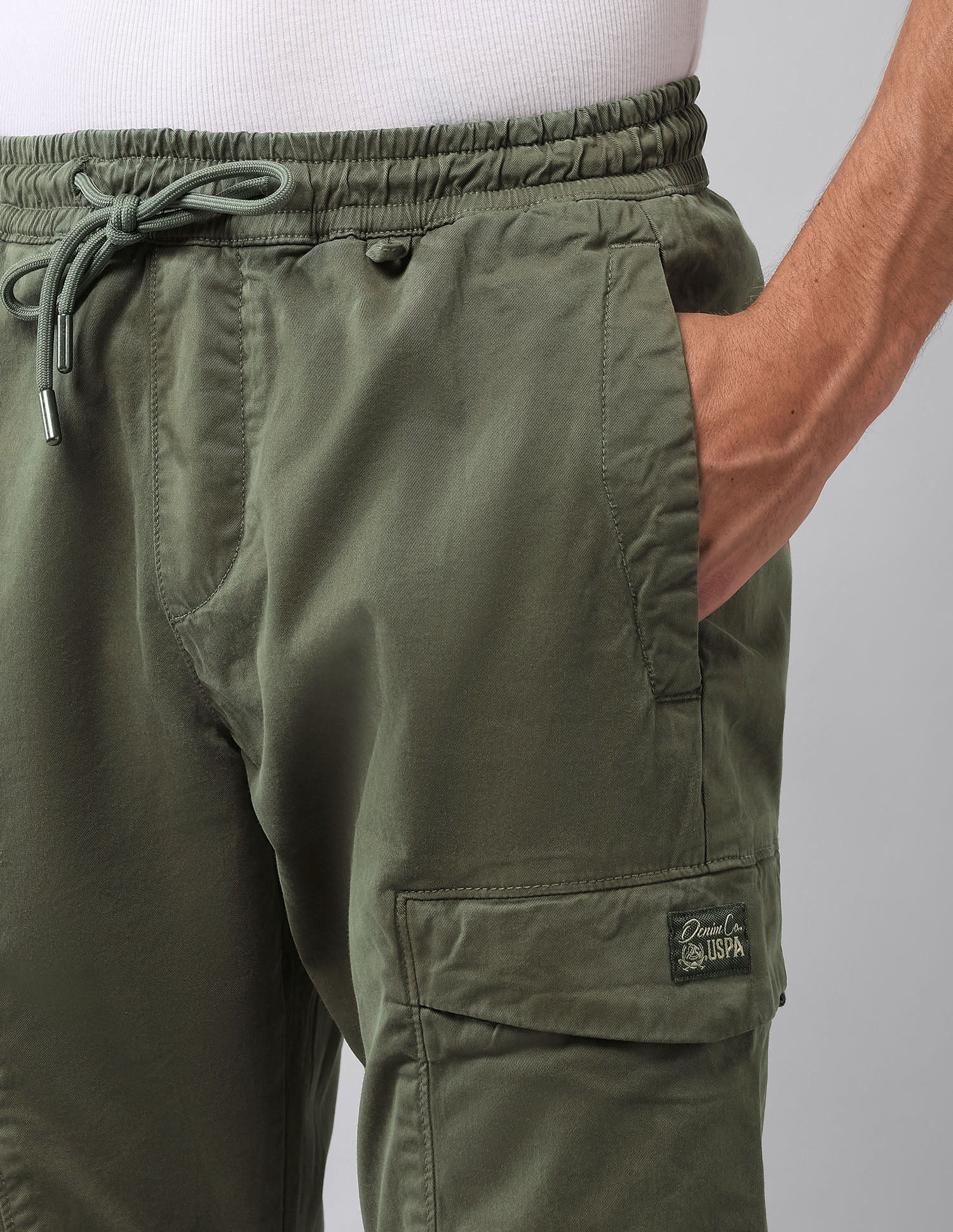 Solid Straight Fit Cargos - Image 7