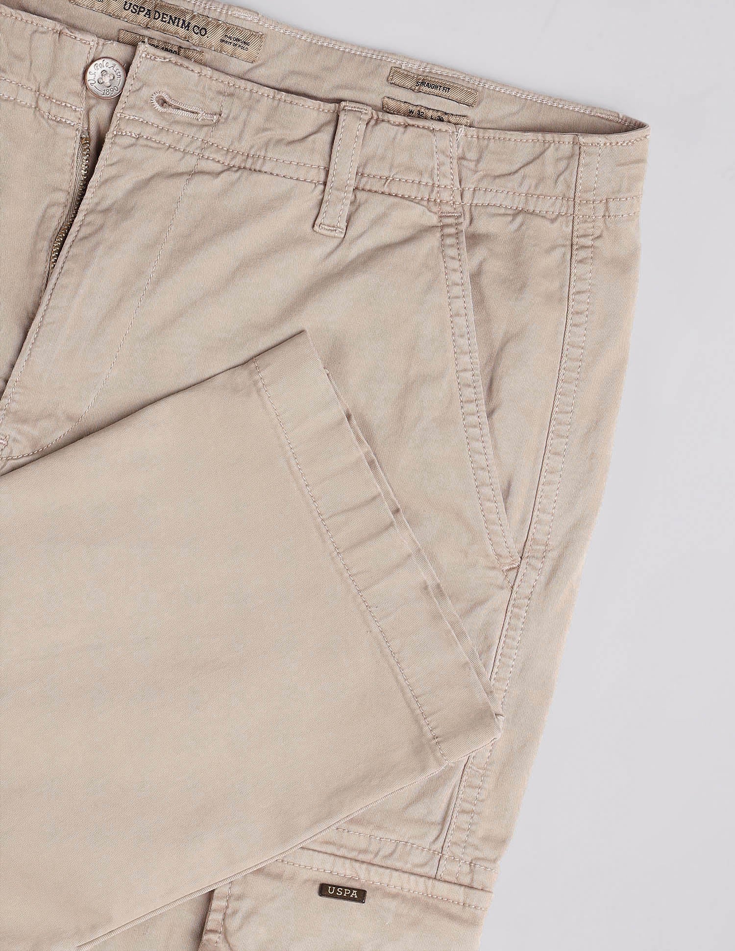 Solid Straight Fit Cargos - Image 2